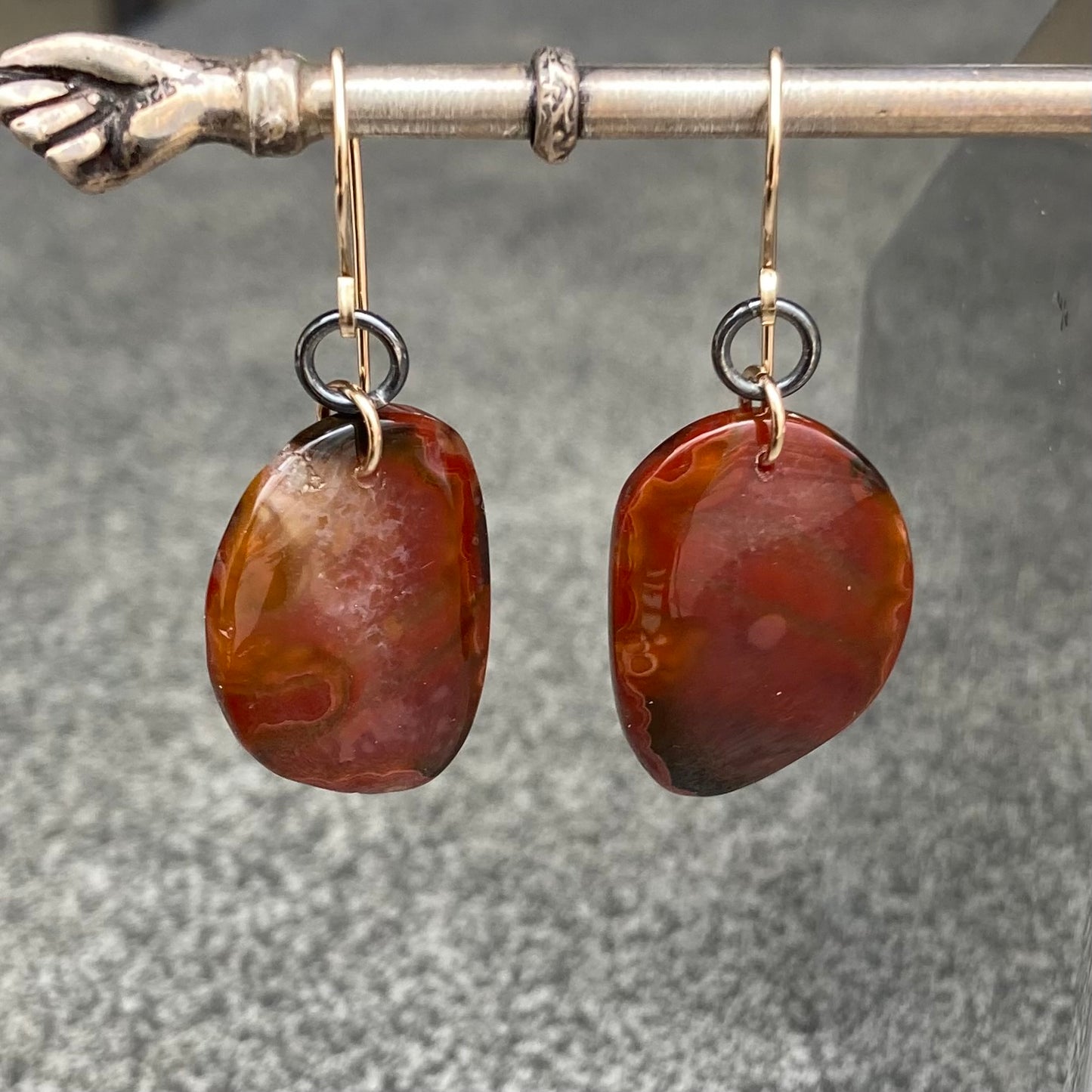 Red Agua Nueva Agate & Mixed Metal Earrings