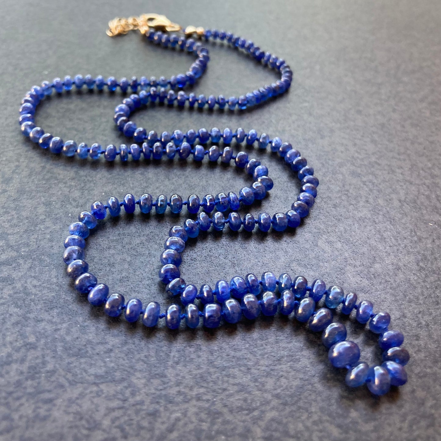 Burmese Sapphire Hand Knotted Silk Necklace
