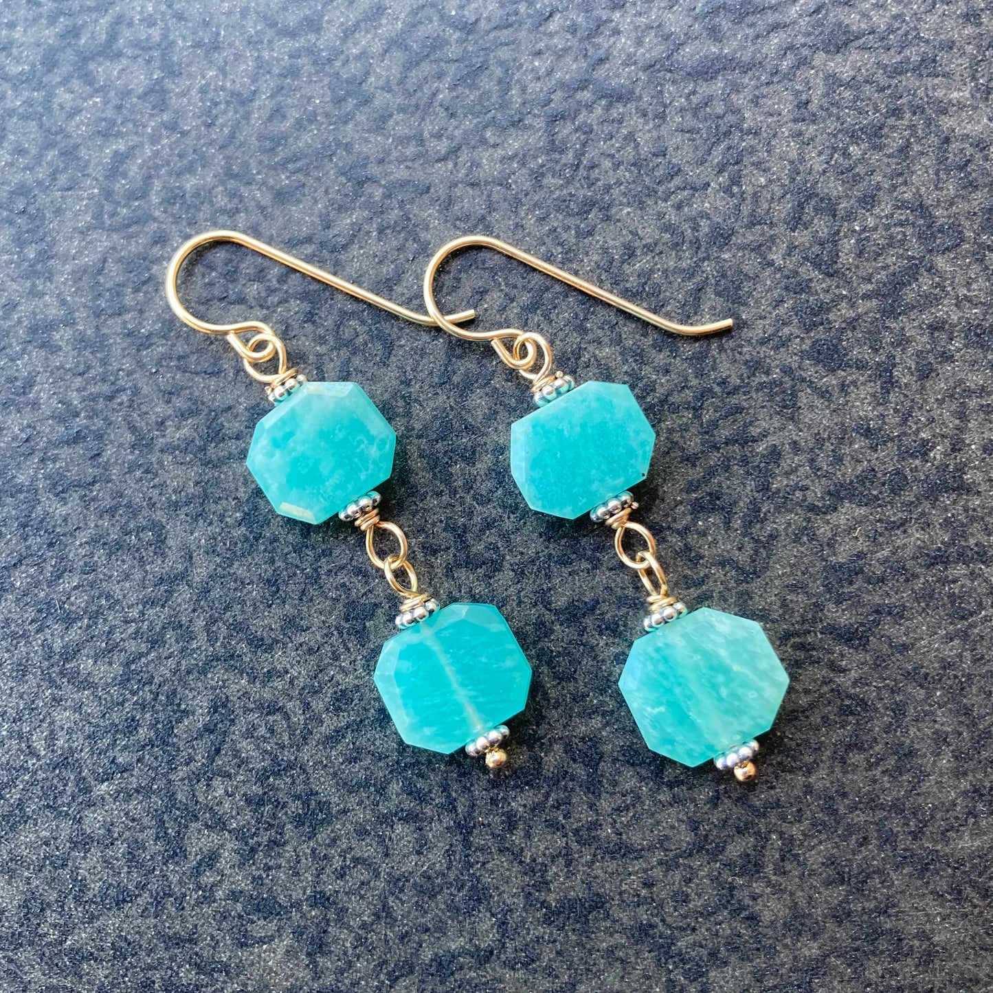 Amazonite & Mixed Metal Earrings