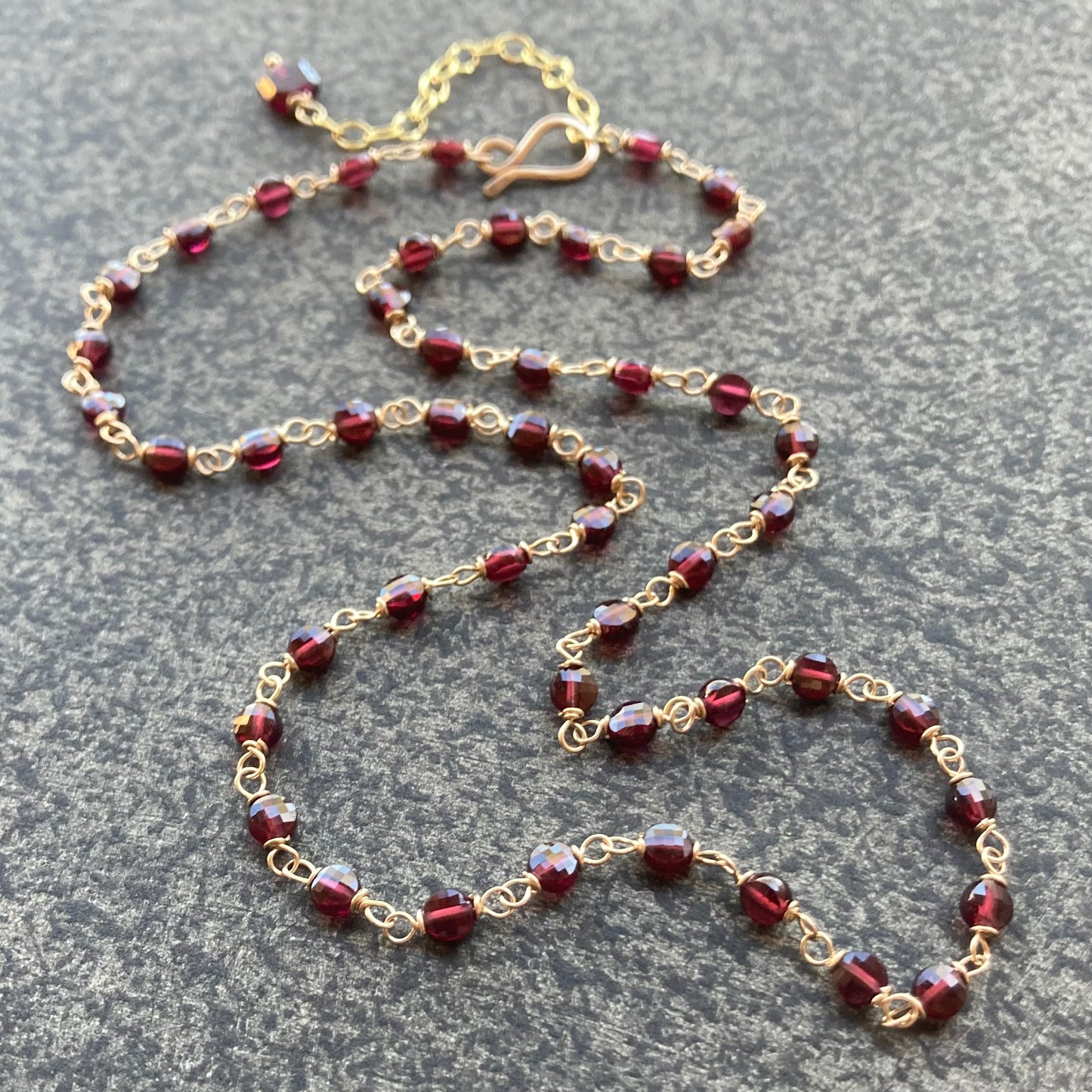Rhodolite Garnet & Gold Necklace