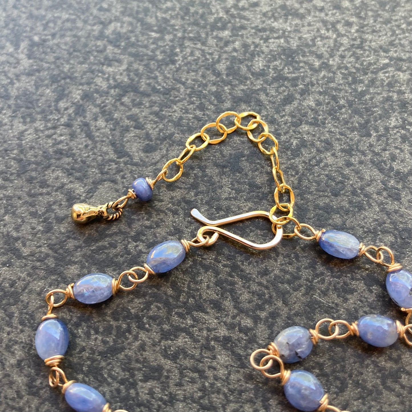 Burmese Sapphire, Gold & Bronze Pegasus Cloud Coin Necklace