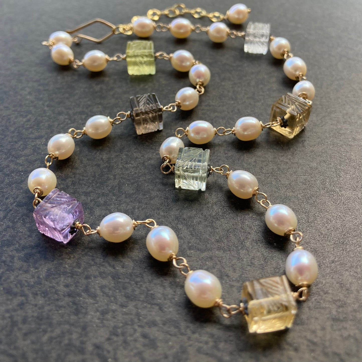 Multi Gemstone, Natural Pearl & Mixed Metal Choker