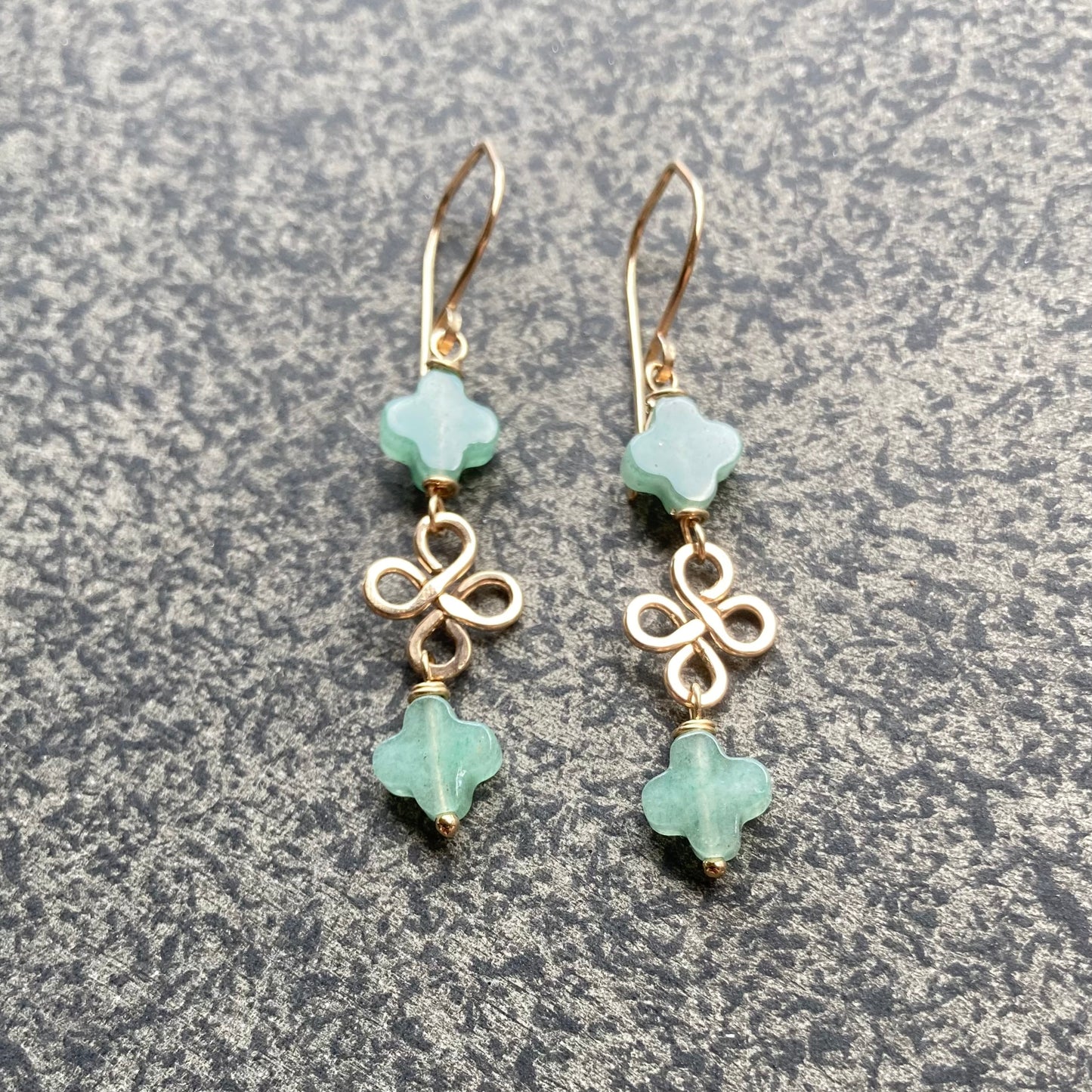 Aventurine & Gold Good Fortune Earrings