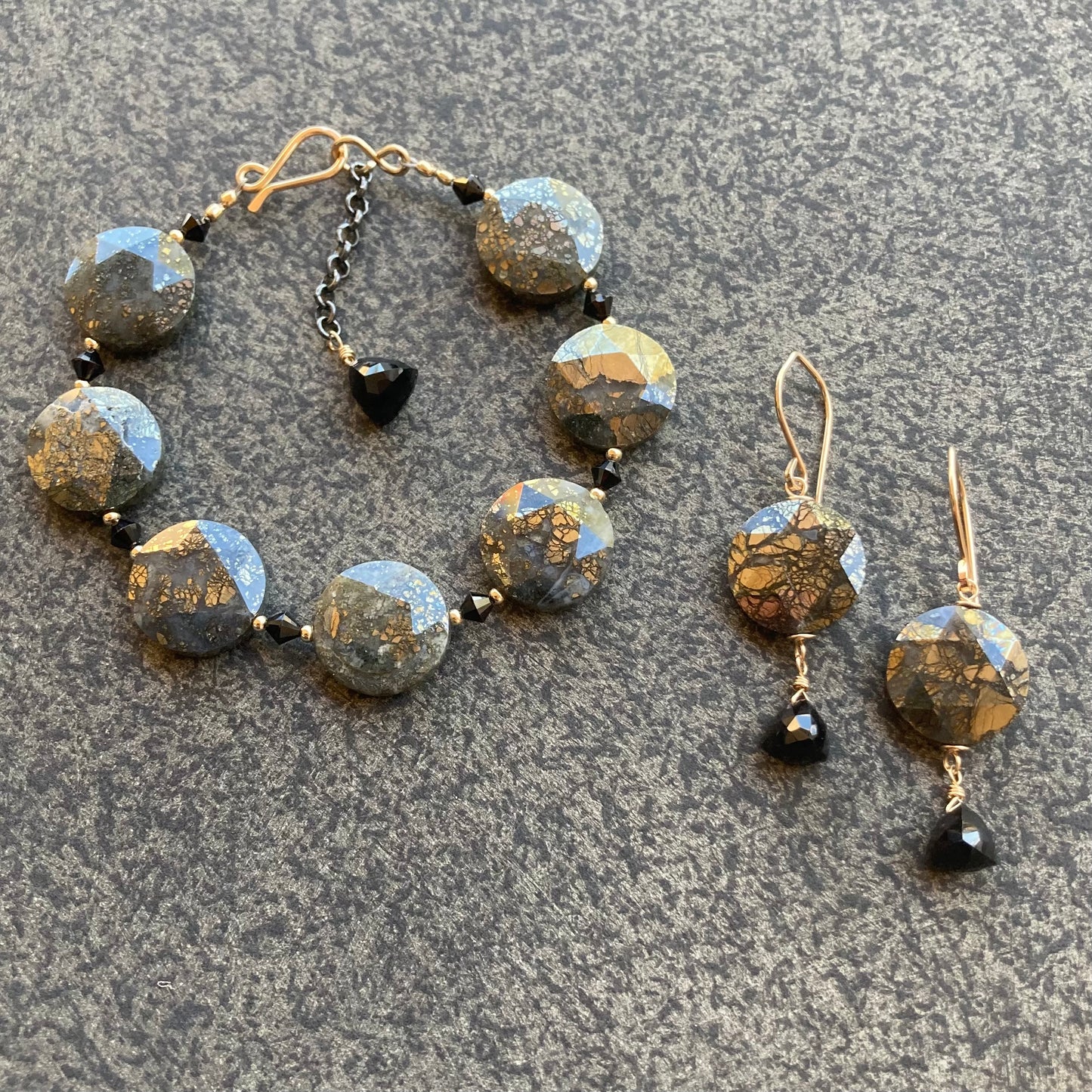 Nipomo Marcasite in Agate & Mixed Metal Bracelet