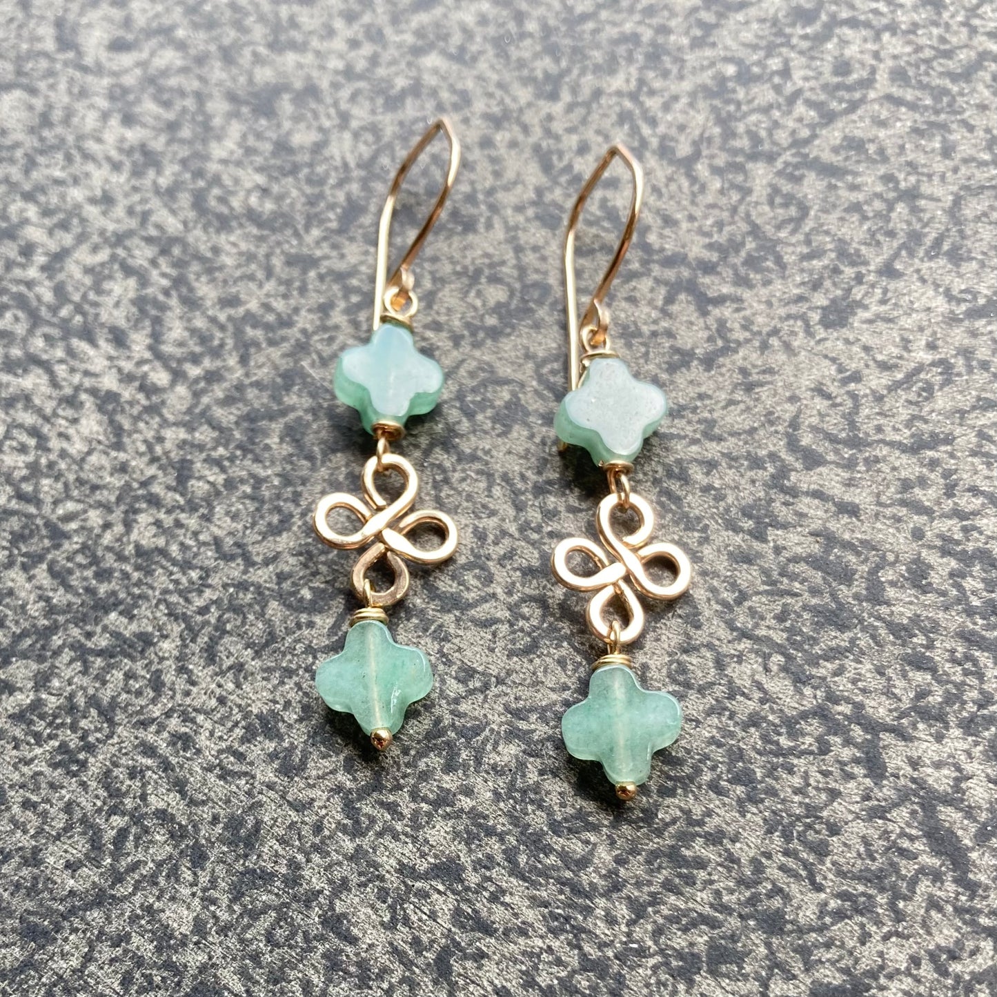 Aventurine & Gold Good Fortune Earrings