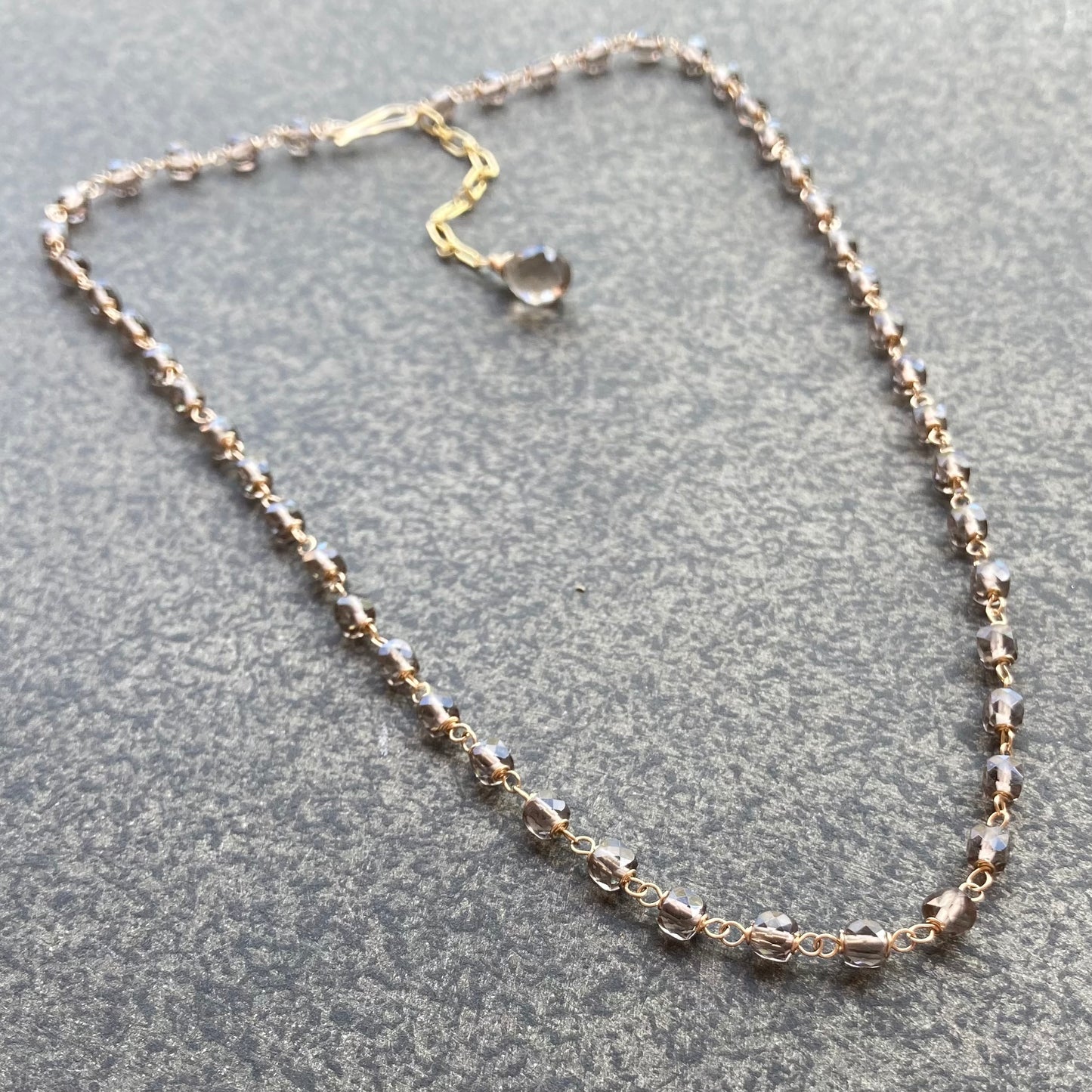 Ice Obsidian & Gold Convertible Lariat Necklace