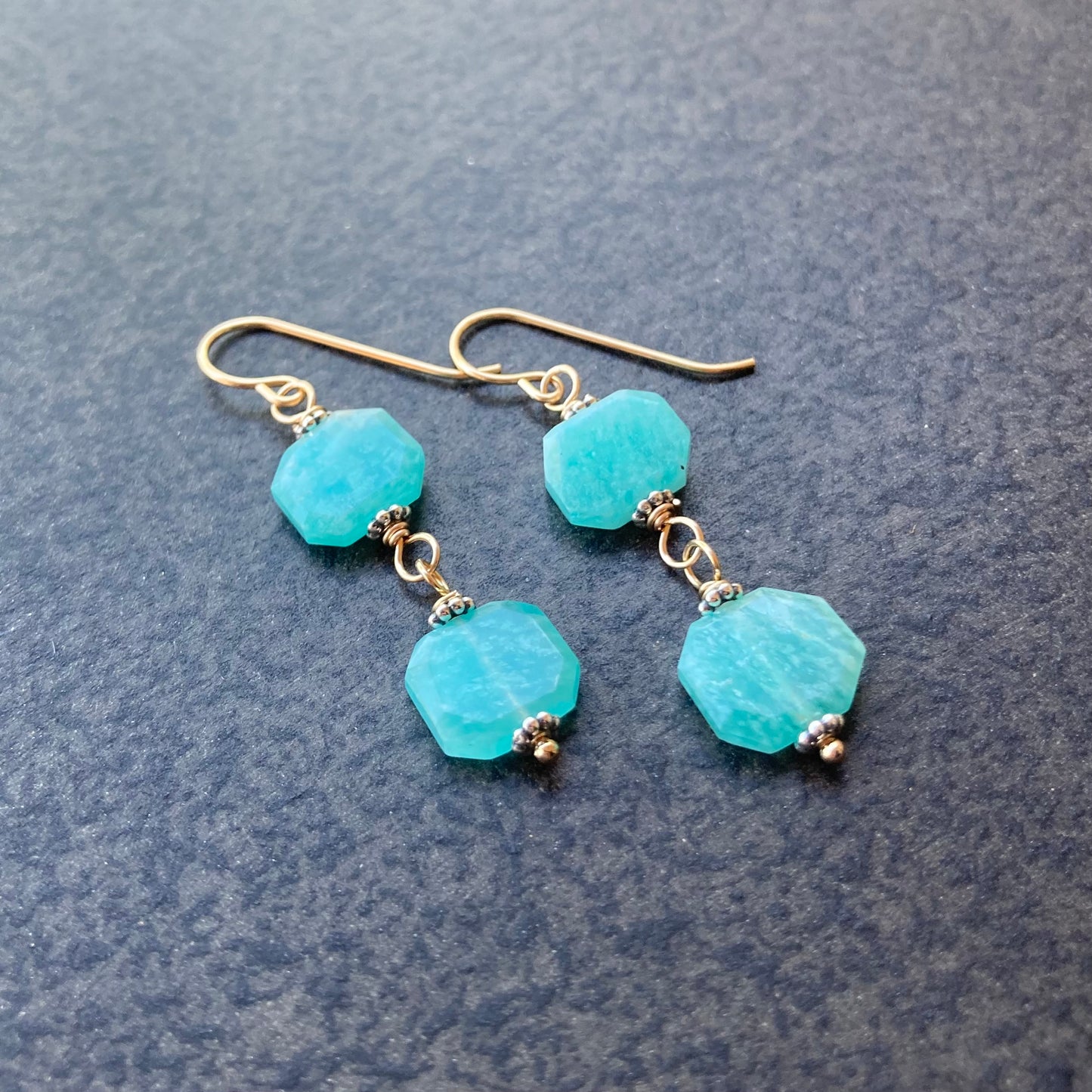 Amazonite & Mixed Metal Earrings