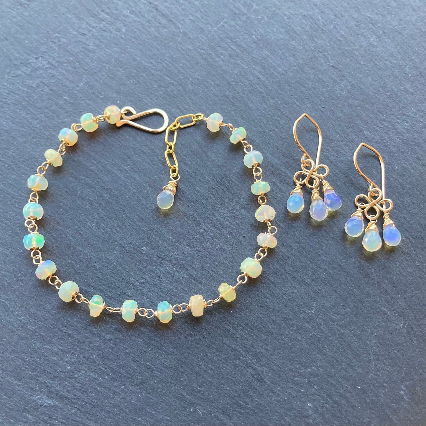 Ethiopian Opal & Gold Bracelet