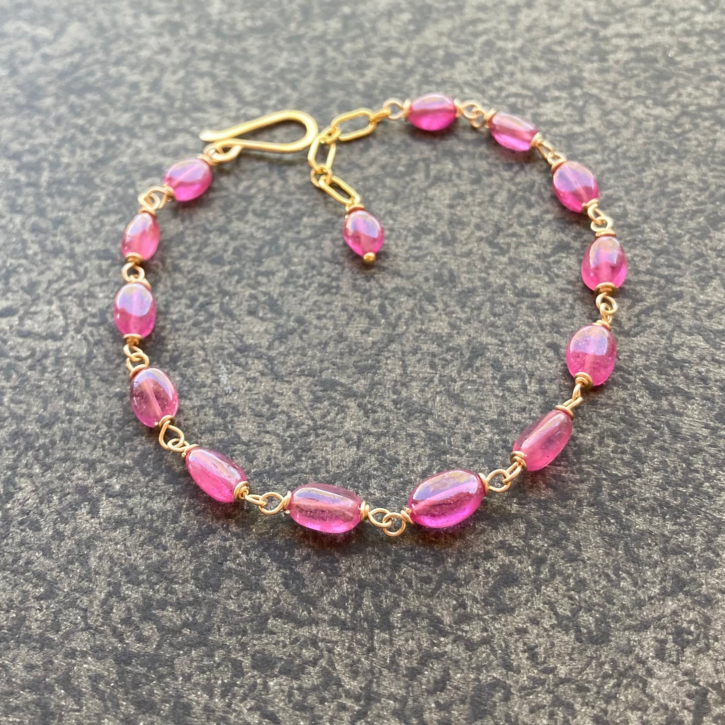 Pink Sapphire & Gold Bracelet