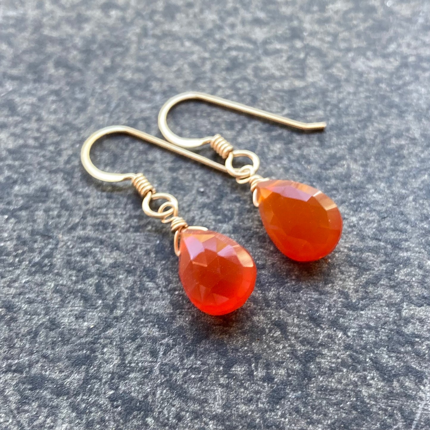 Carnelian & Gold Earrings