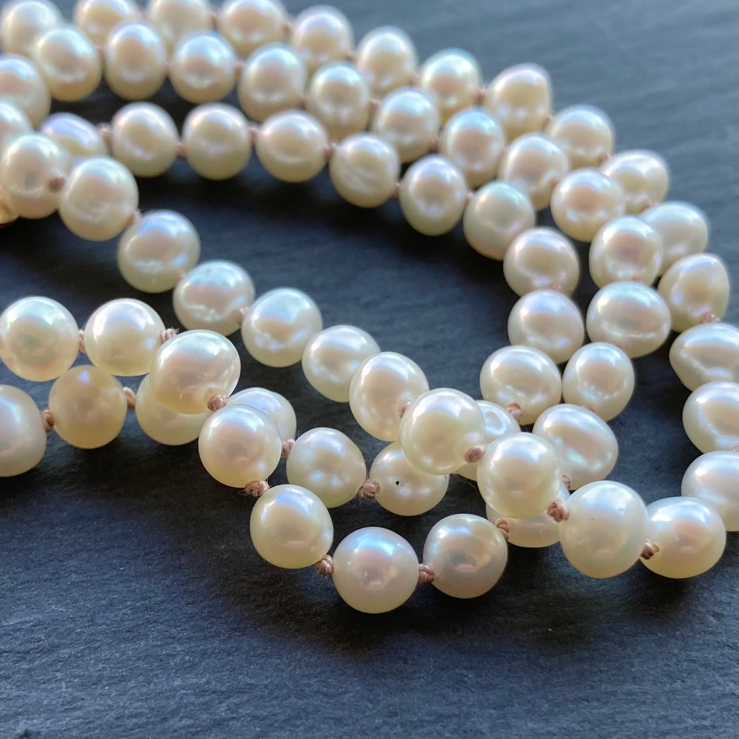Freshwater Pearl Hand Knotted Blush Silk Choker