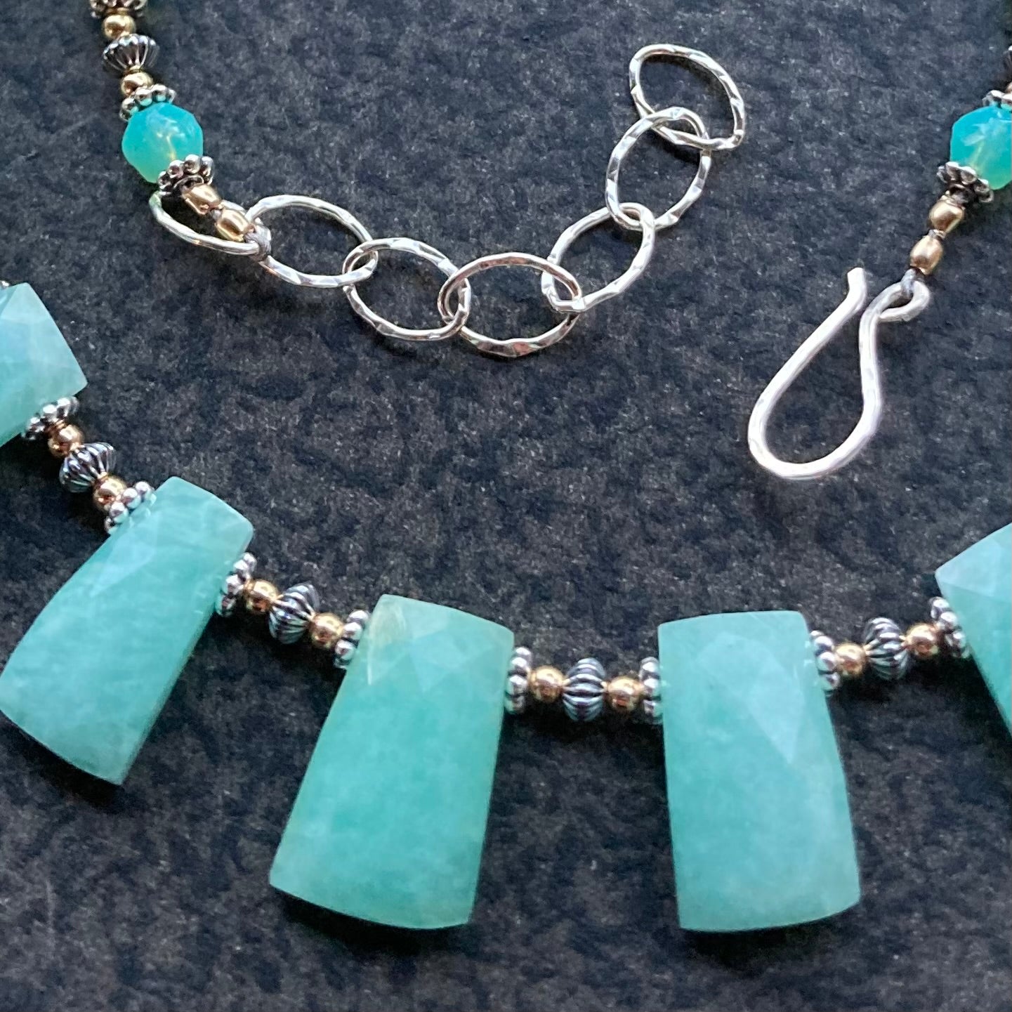 Amazonite & Mixed Metal Collar
