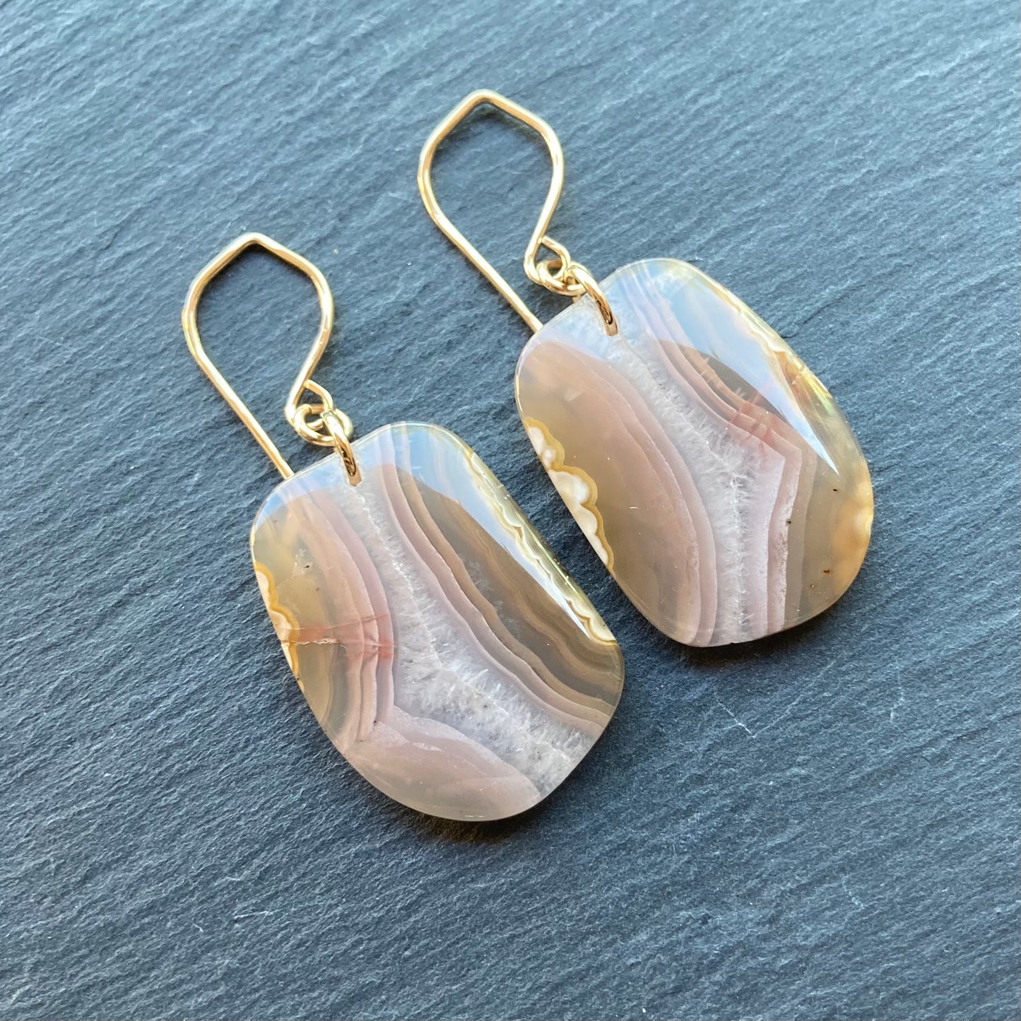 Agua Nueva Agate & Gold Earrings