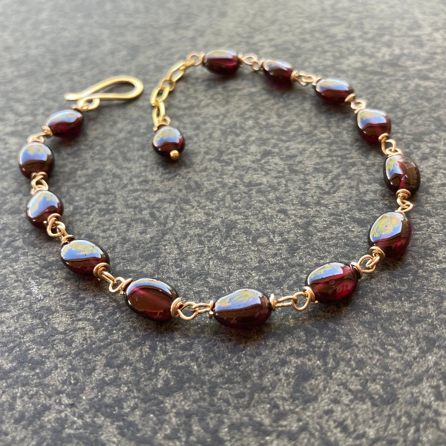 Rhodolite Garnet & Gold Bracelet