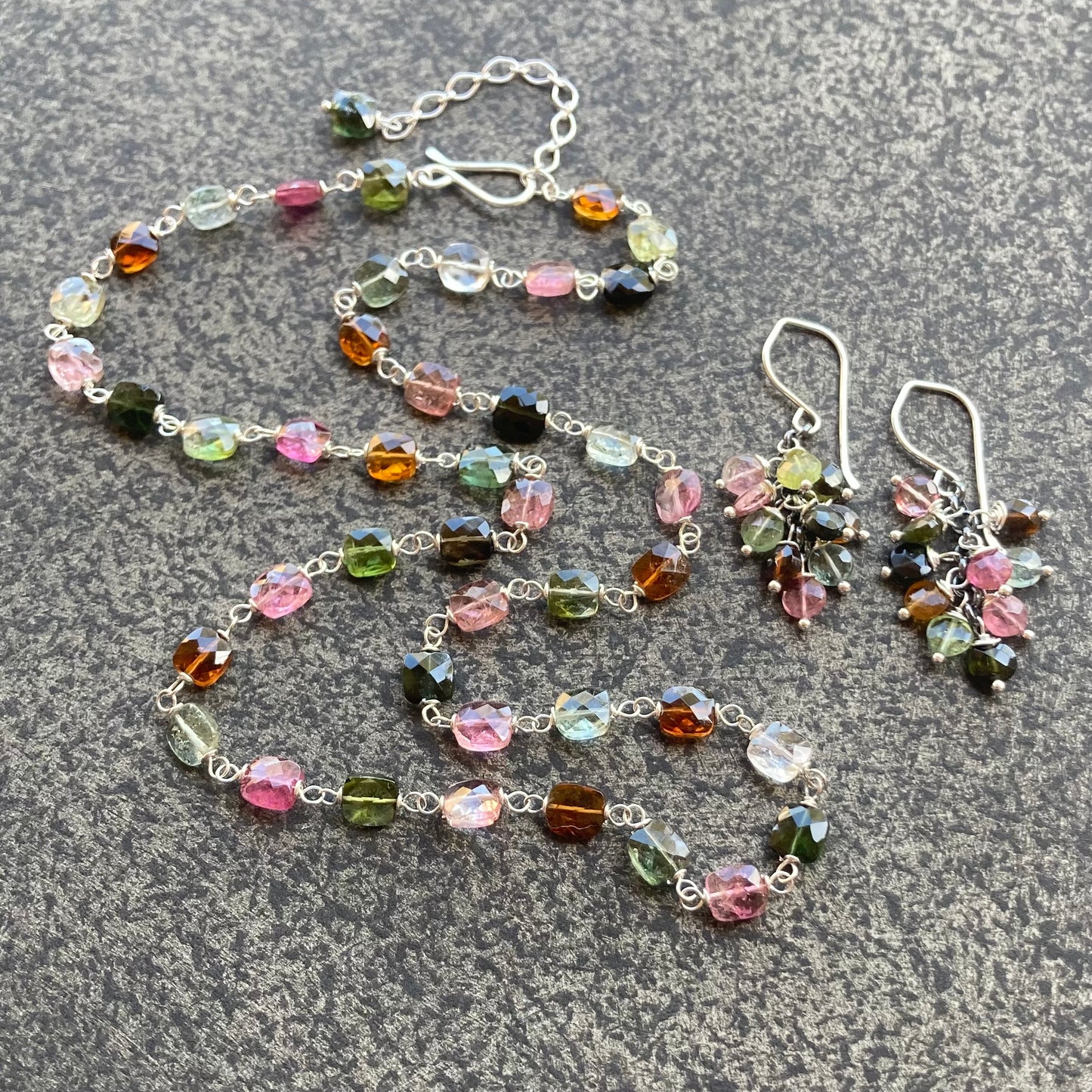 Multicolor Tourmaline & Sterling Silver Necklace