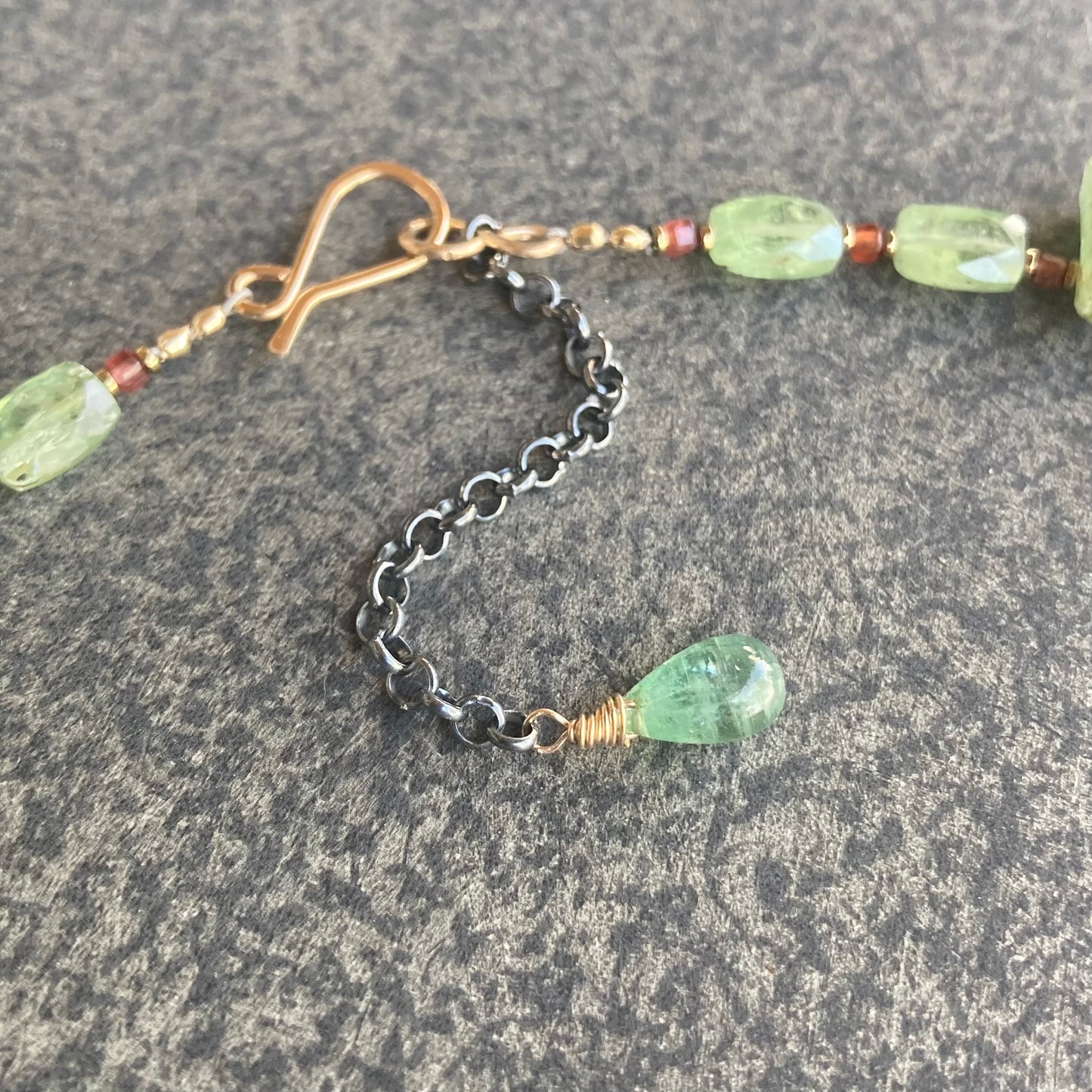 Green Kyanite, Spinel & Pyrite Choker