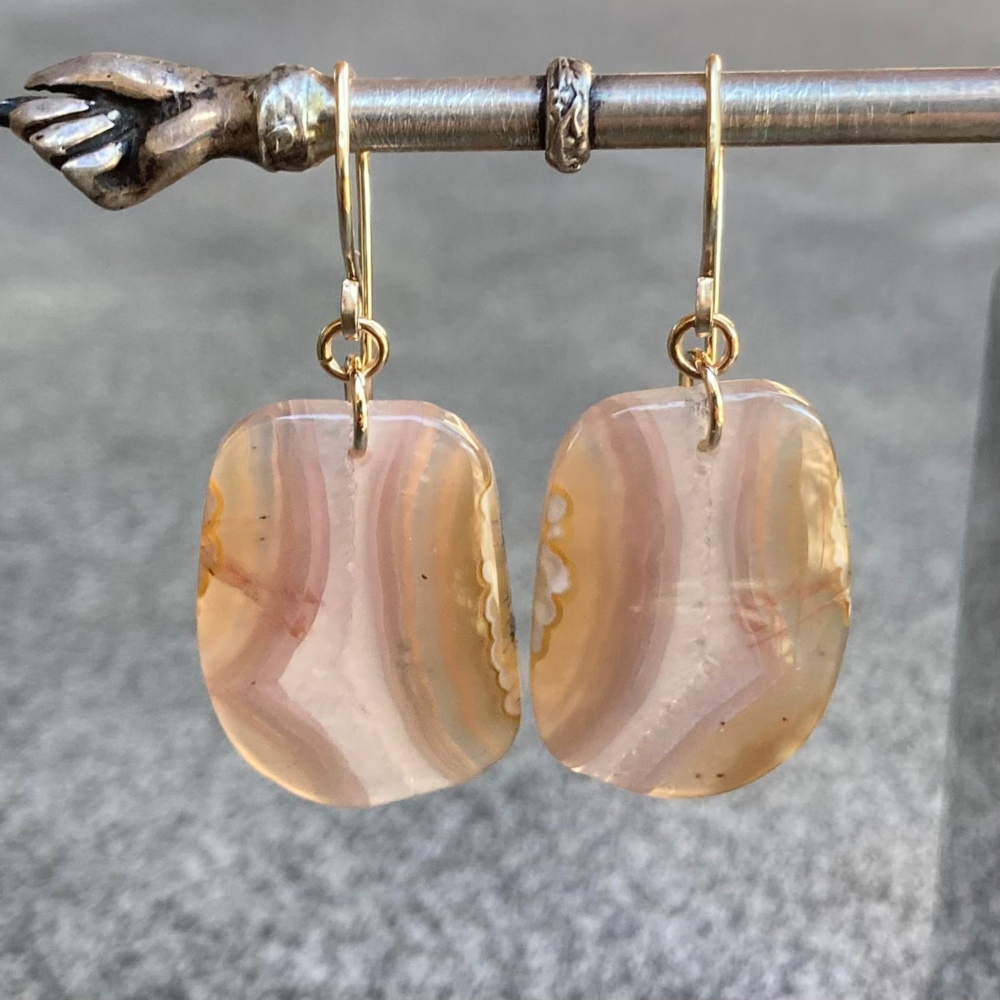 Agua Nueva Agate & Gold Earrings