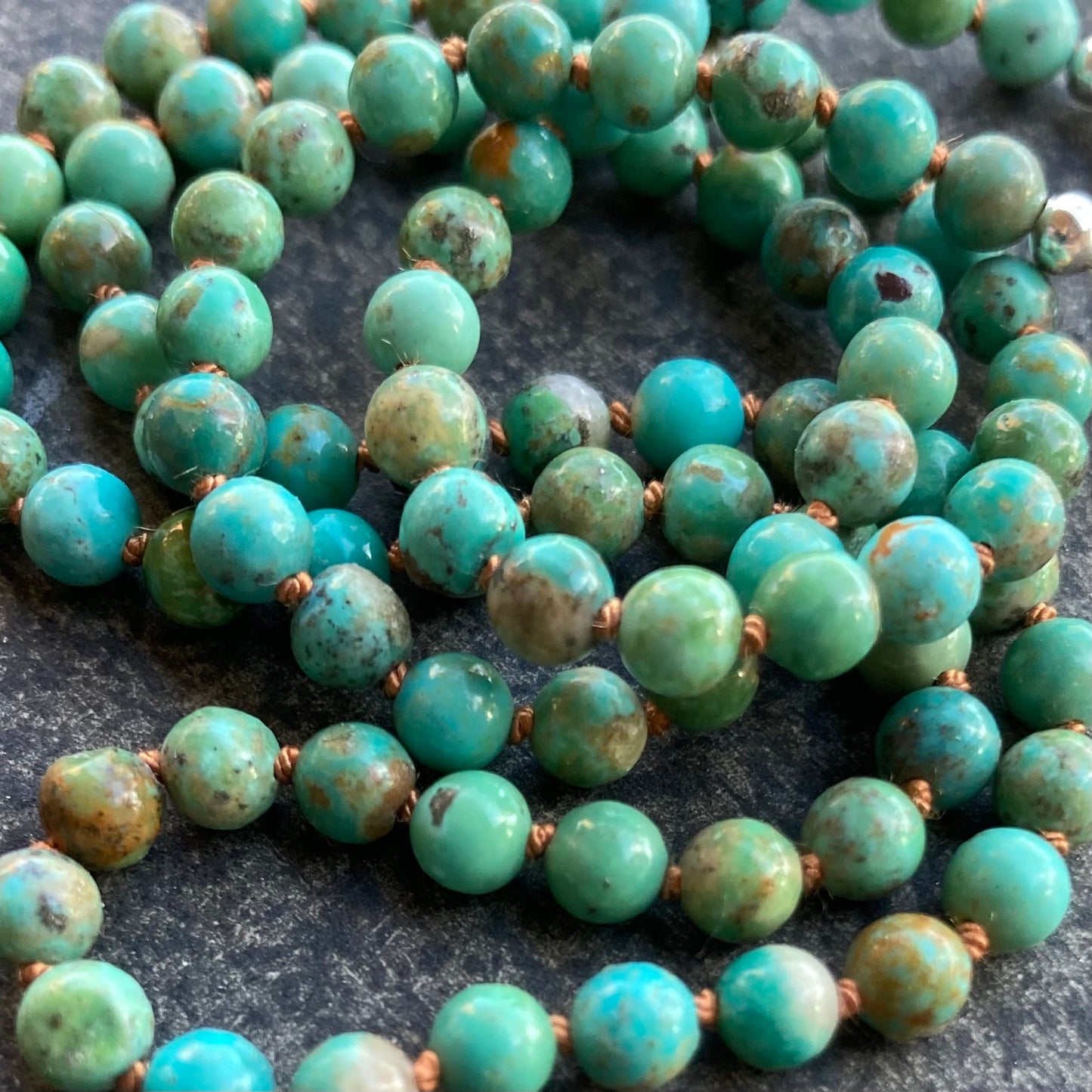 Hubei Turquoise Hand Knotted Silk Necklace