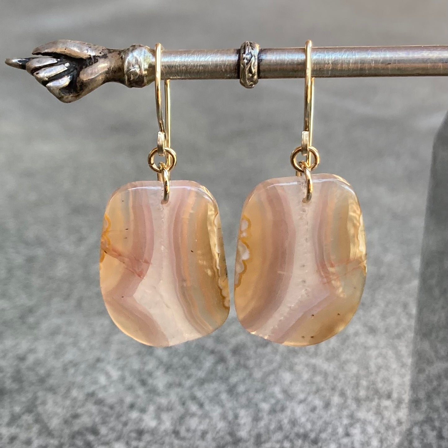 Agua Nueva Agate & Gold Earrings