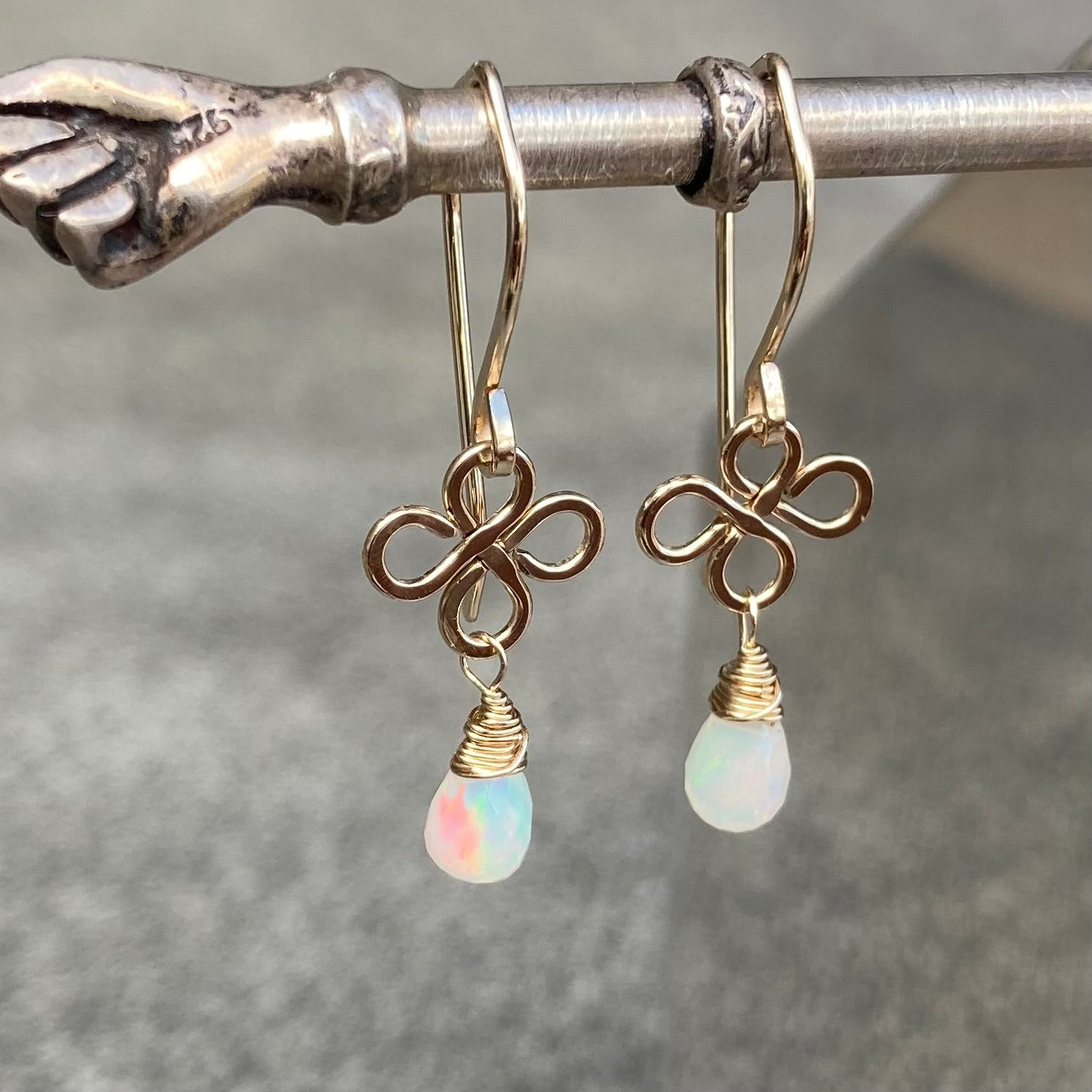 Ethiopian Opal & Gold Earrings