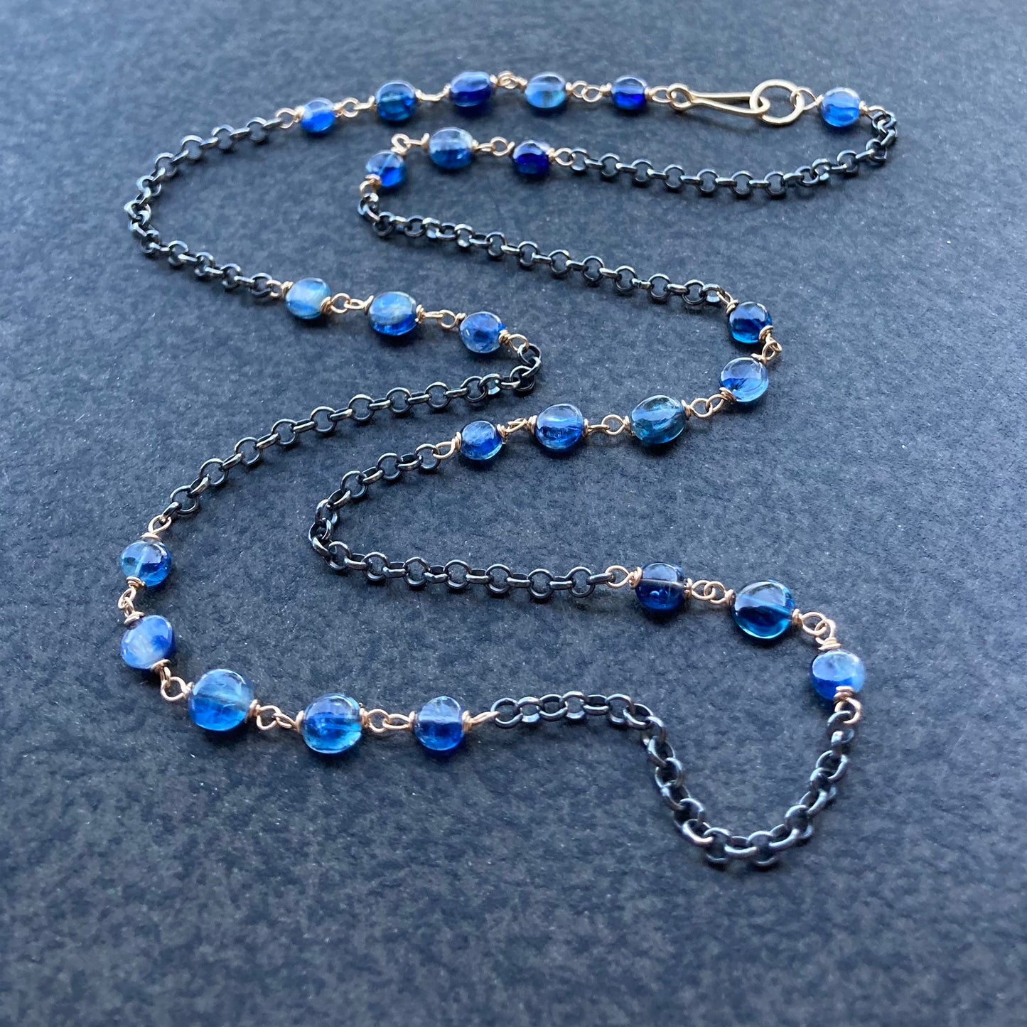 Blue Kyanite & Mixed Metal Necklace