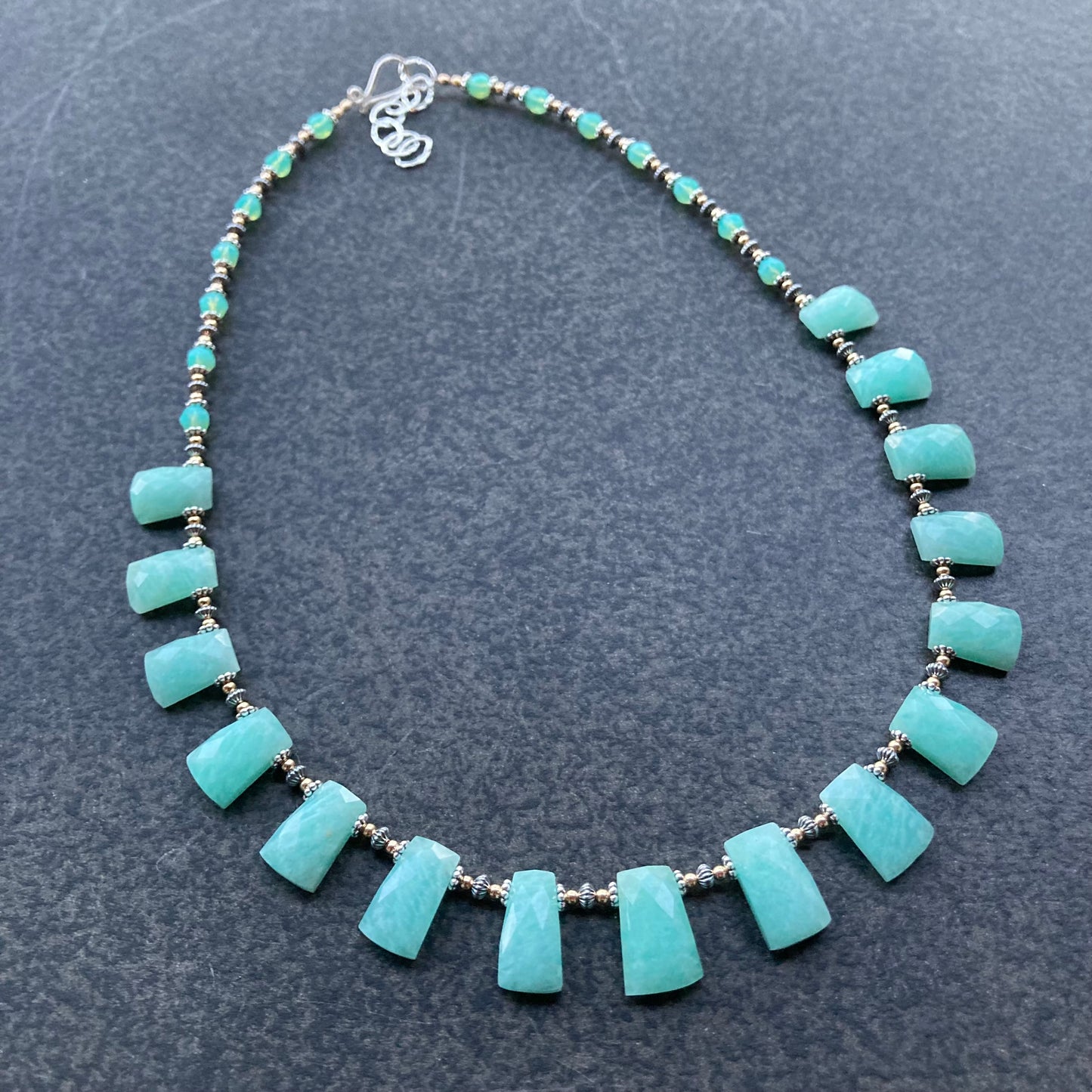 Amazonite & Mixed Metal Collar