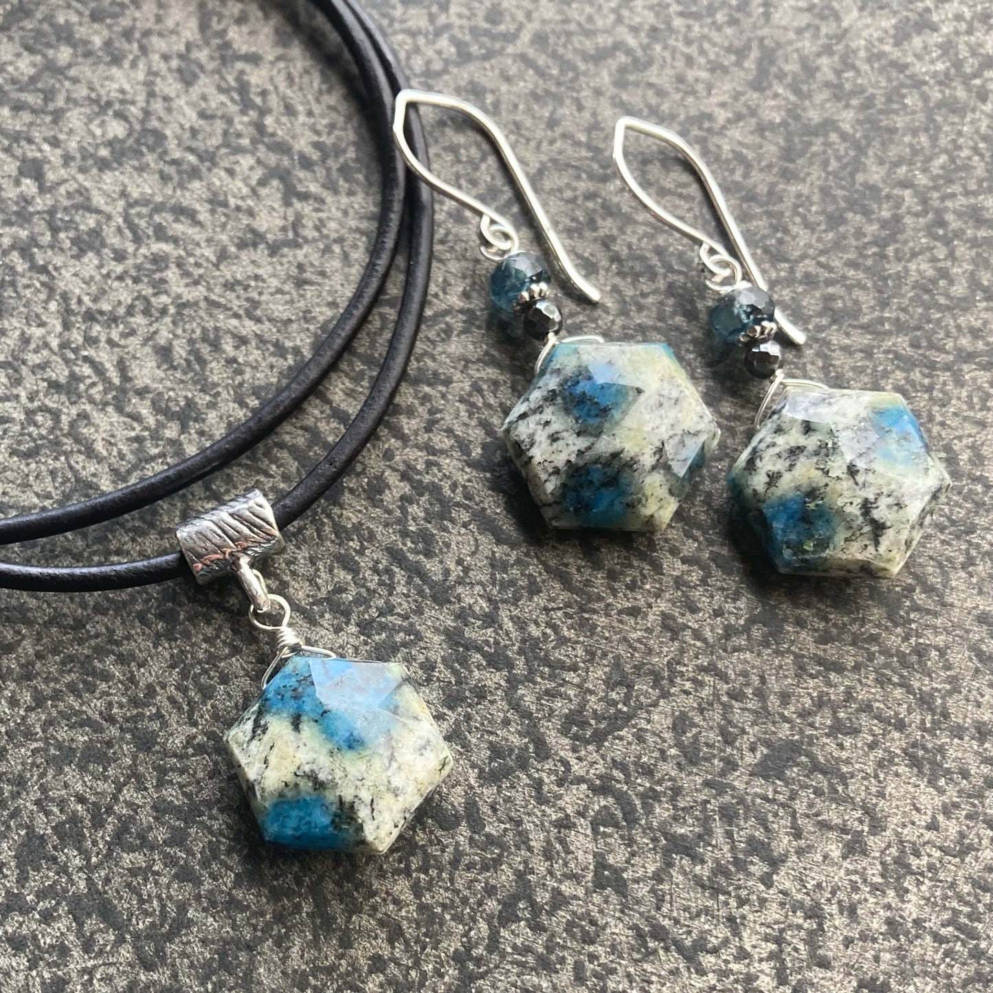 K2 Jasper & Sterling Silver Leather Choker