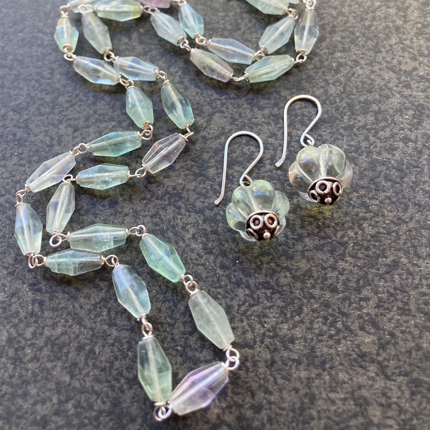Green Fluorite & Sterling Silver Necklace