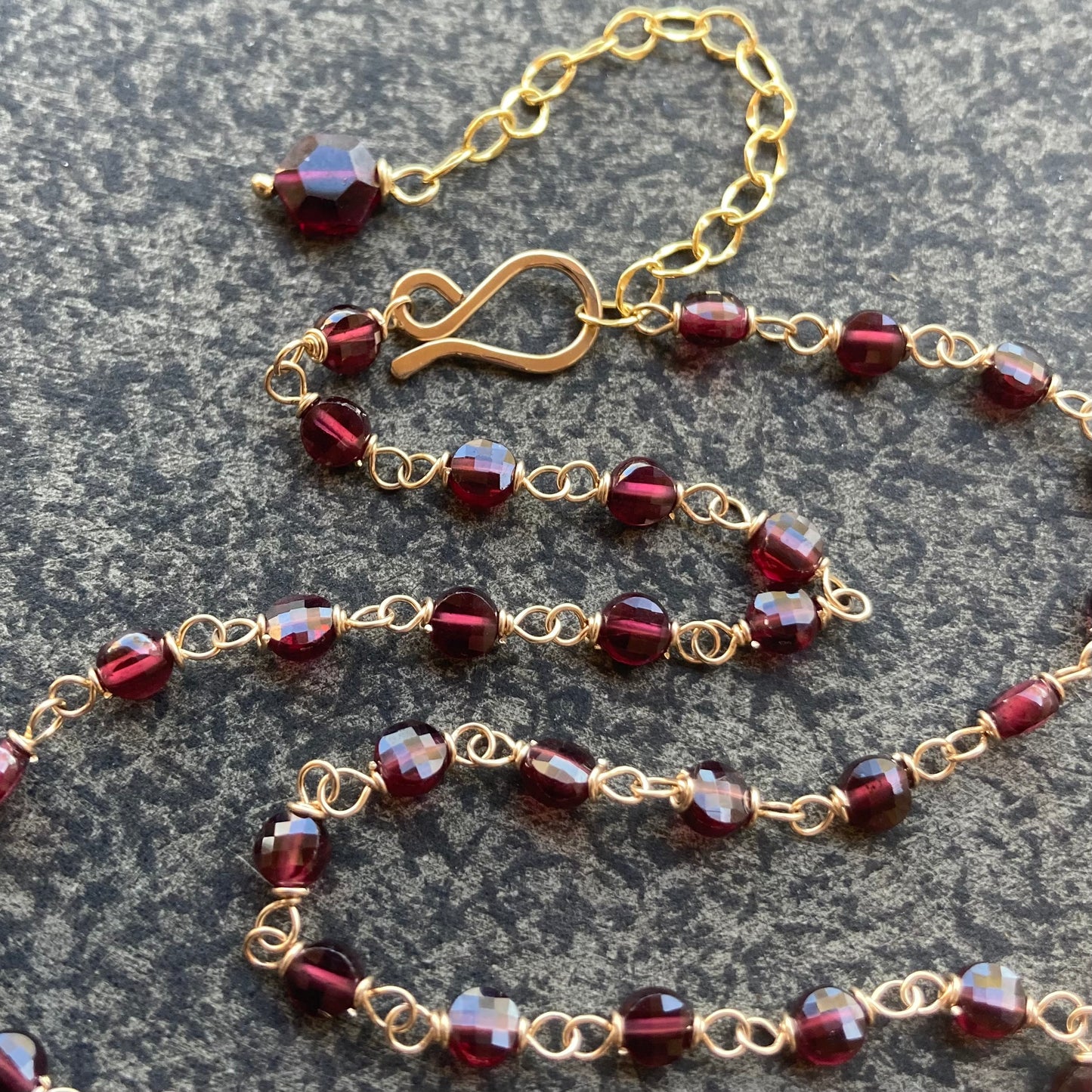 Rhodolite Garnet & Gold Necklace