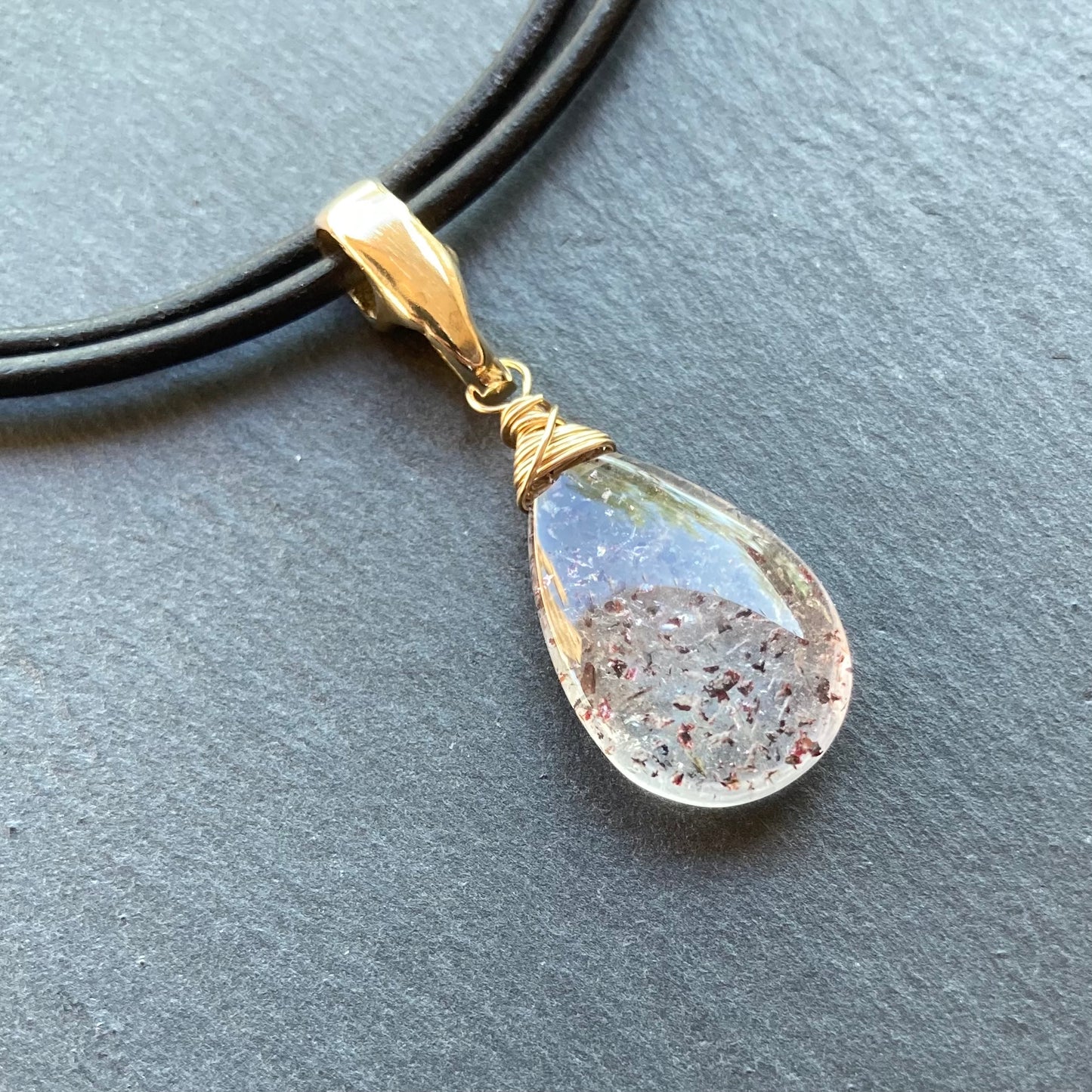 Lepidocrocite & Bronze Genuine Leather Choker