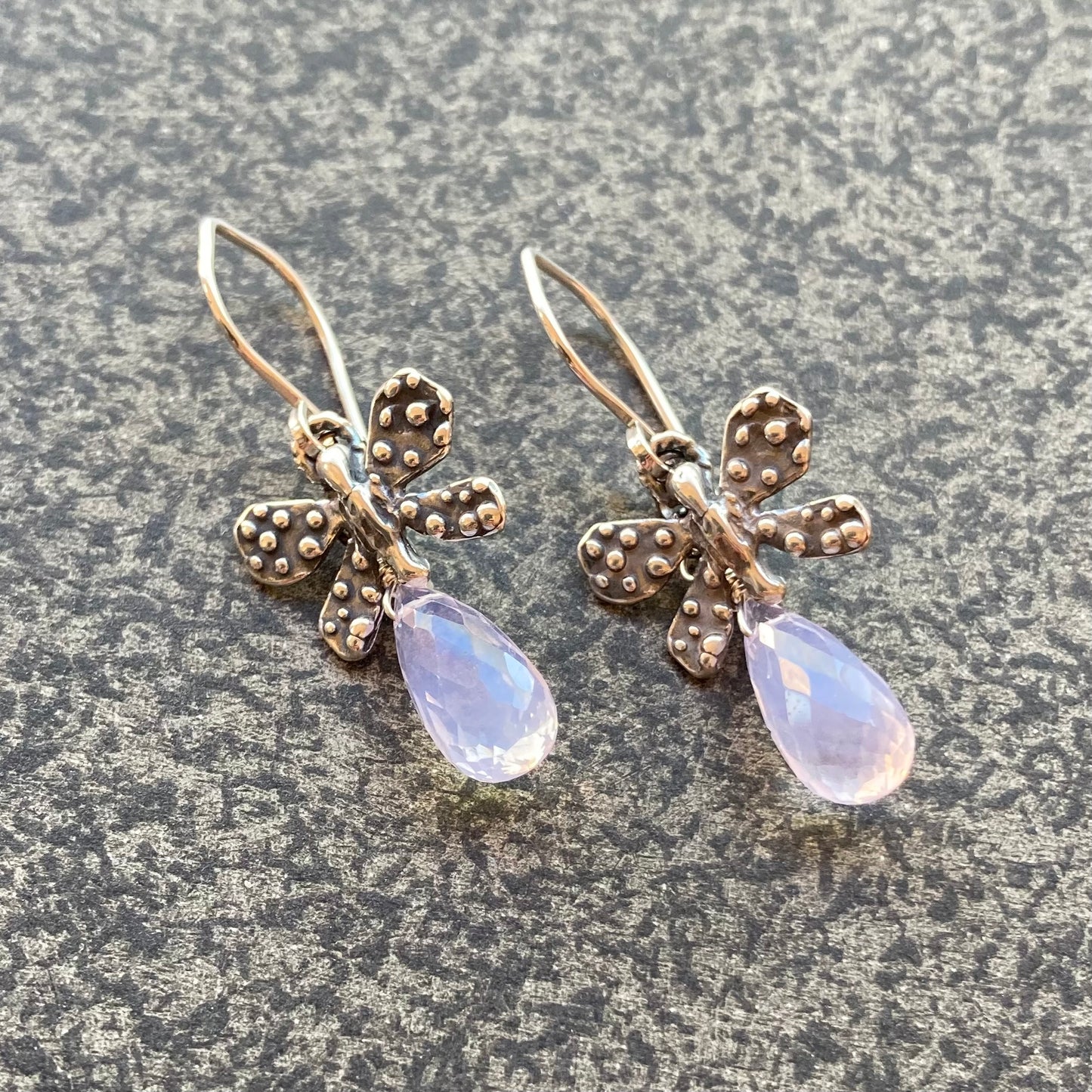 Scorolite & Sterling Silver Butterfly Earrings