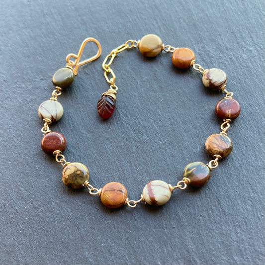 Red Creek Jasper & Gold Bracelet