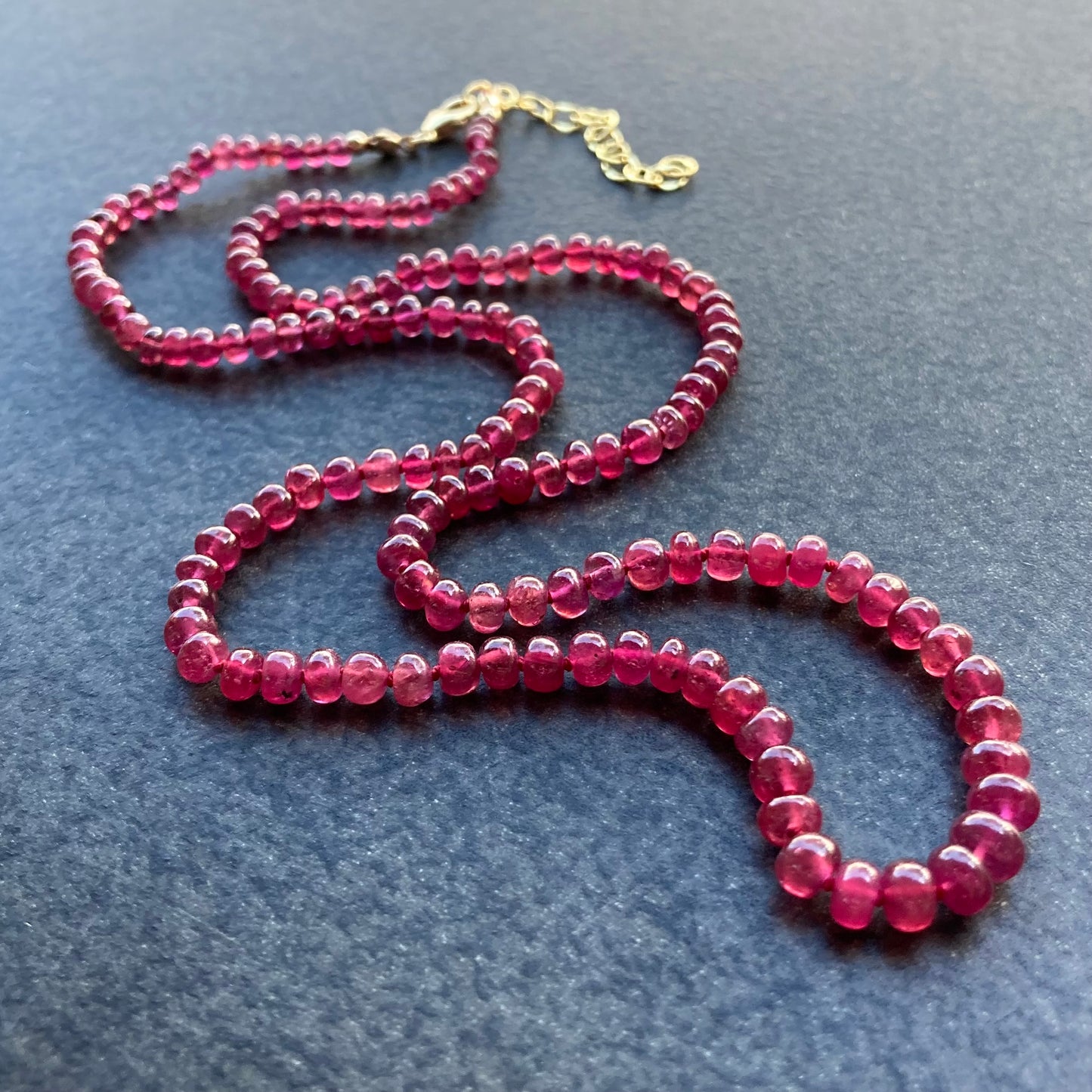 Ruby Hand Knotted Silk Necklace