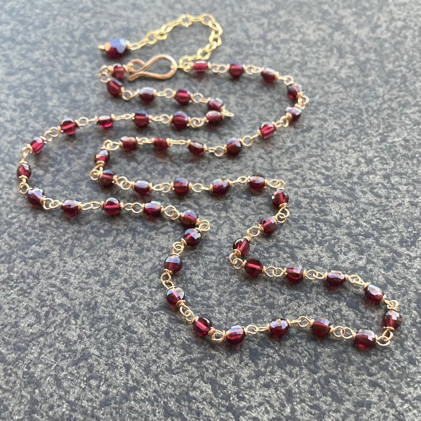 Rhodolite Garnet & Gold Necklace