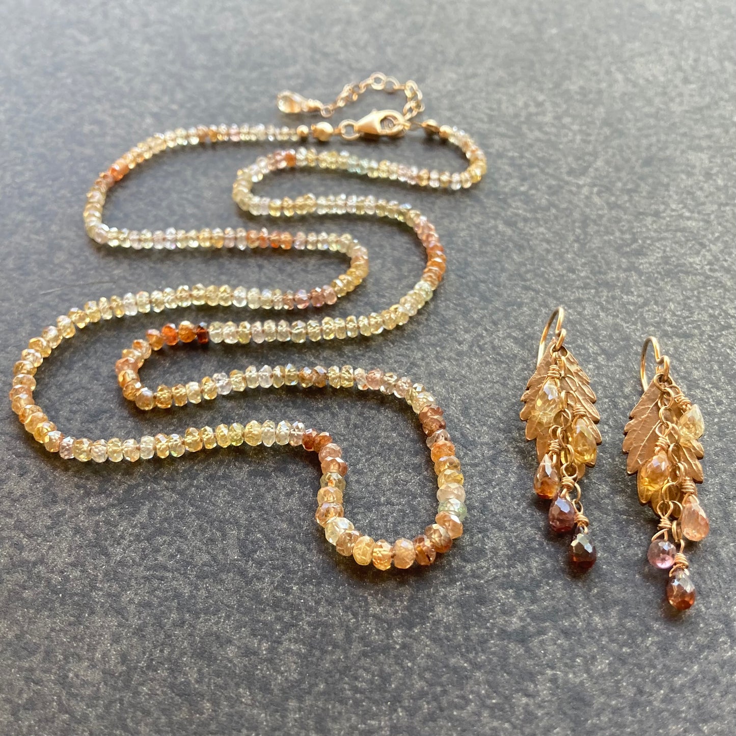 Natural Zircon Hand Knotted Silk Necklace