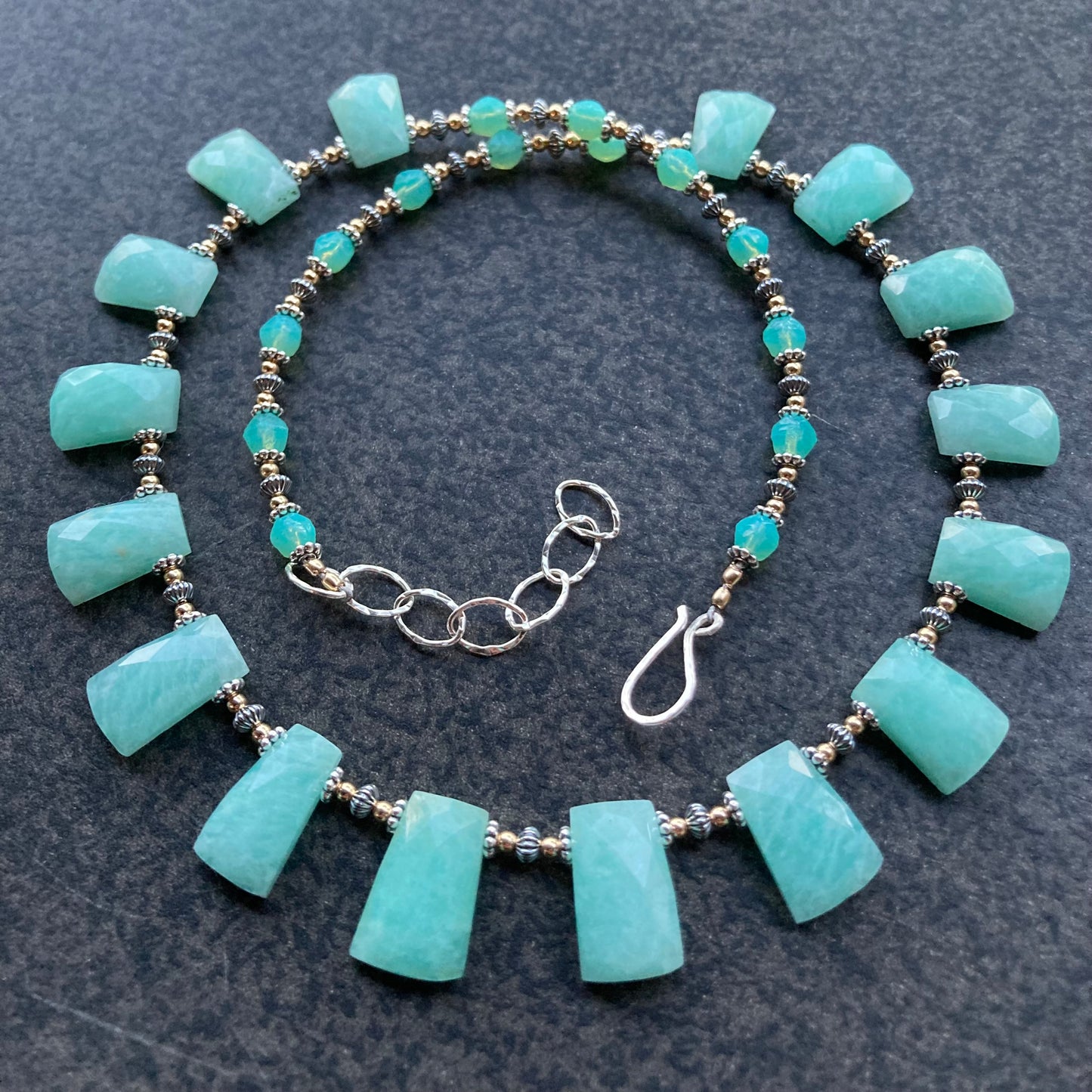 Amazonite & Mixed Metal Collar