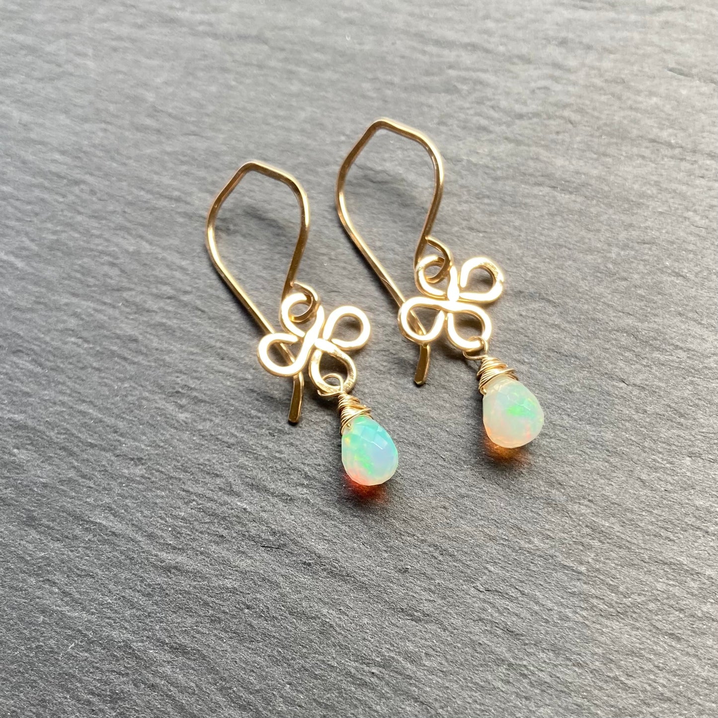 Ethiopian Opal & Gold Earrings