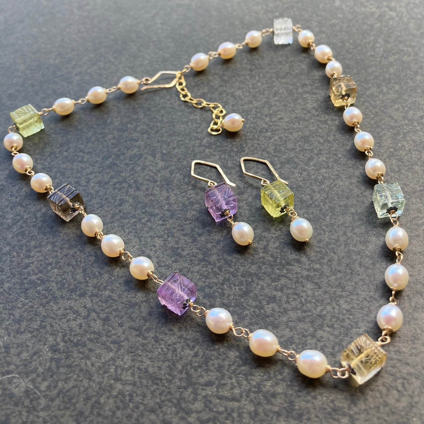Multi Gemstone, Natural Pearl & Mixed Metal Choker