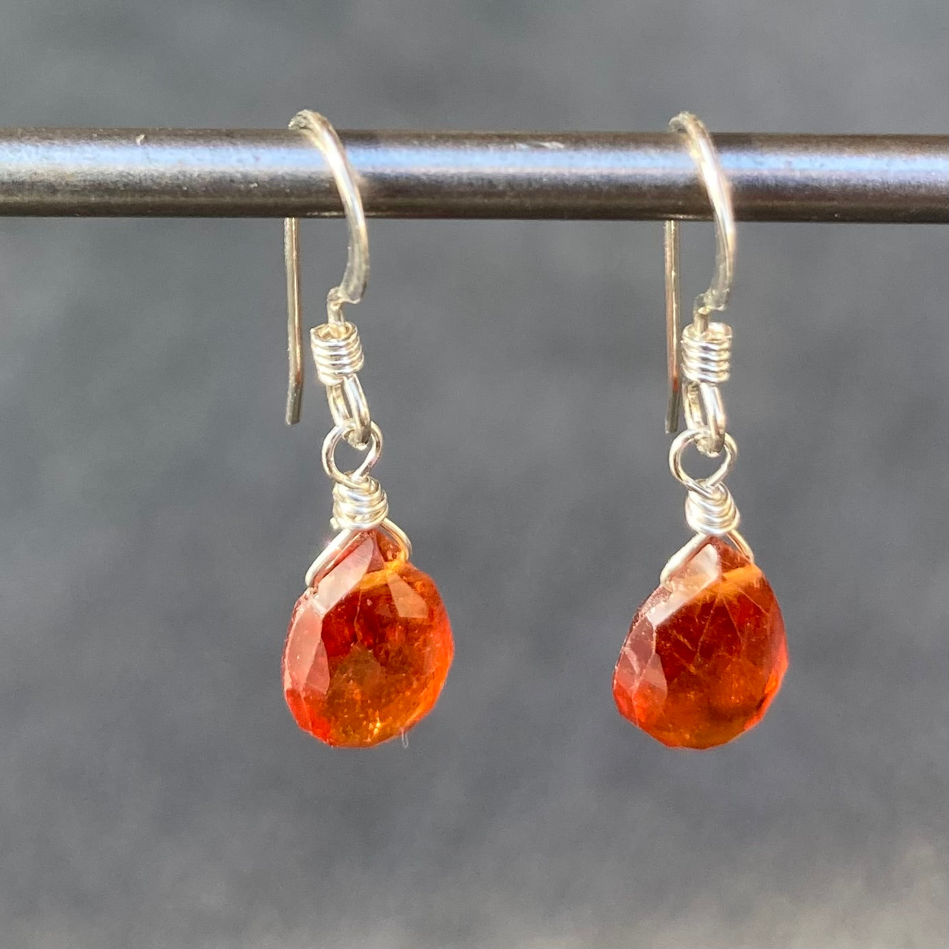 Hessonite & Sterling Silver Earring