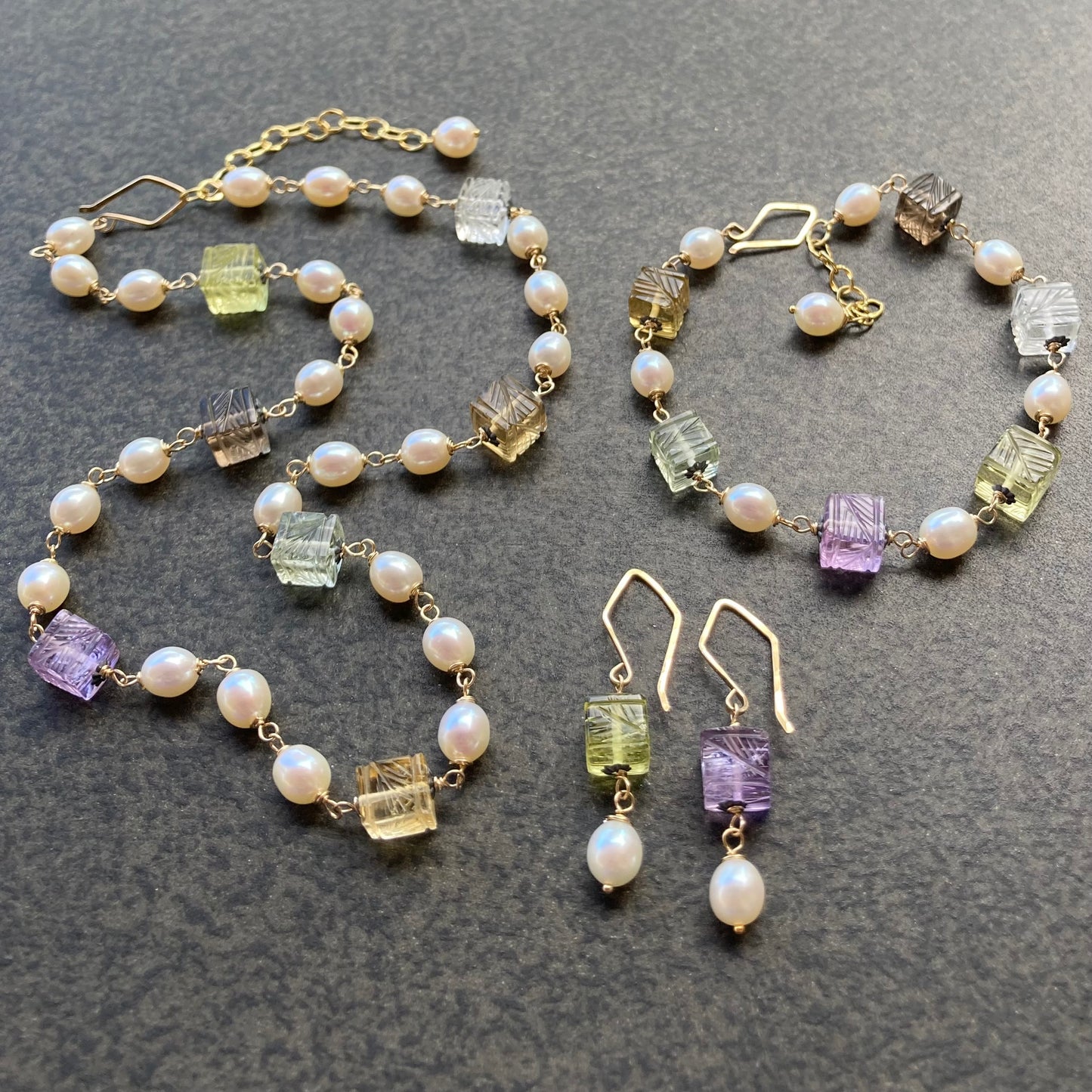 Multi Gemstone, Natural Pearl & Mixed Metal Choker