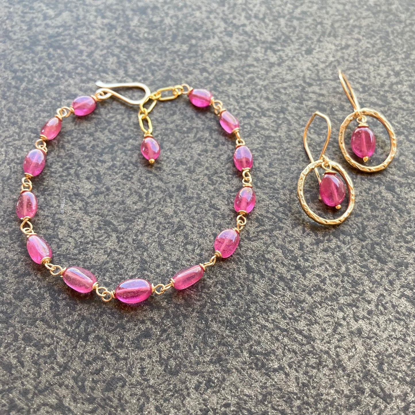 Pink Sapphire & Gold Bracelet