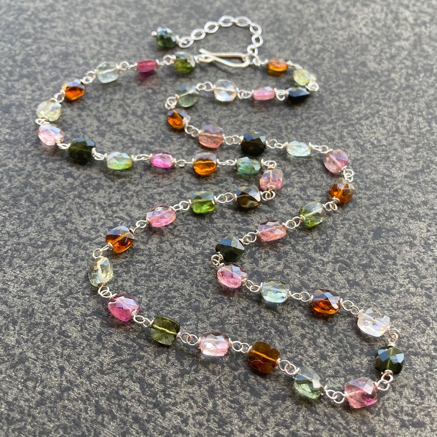 Multicolor Tourmaline & Sterling Silver Necklace