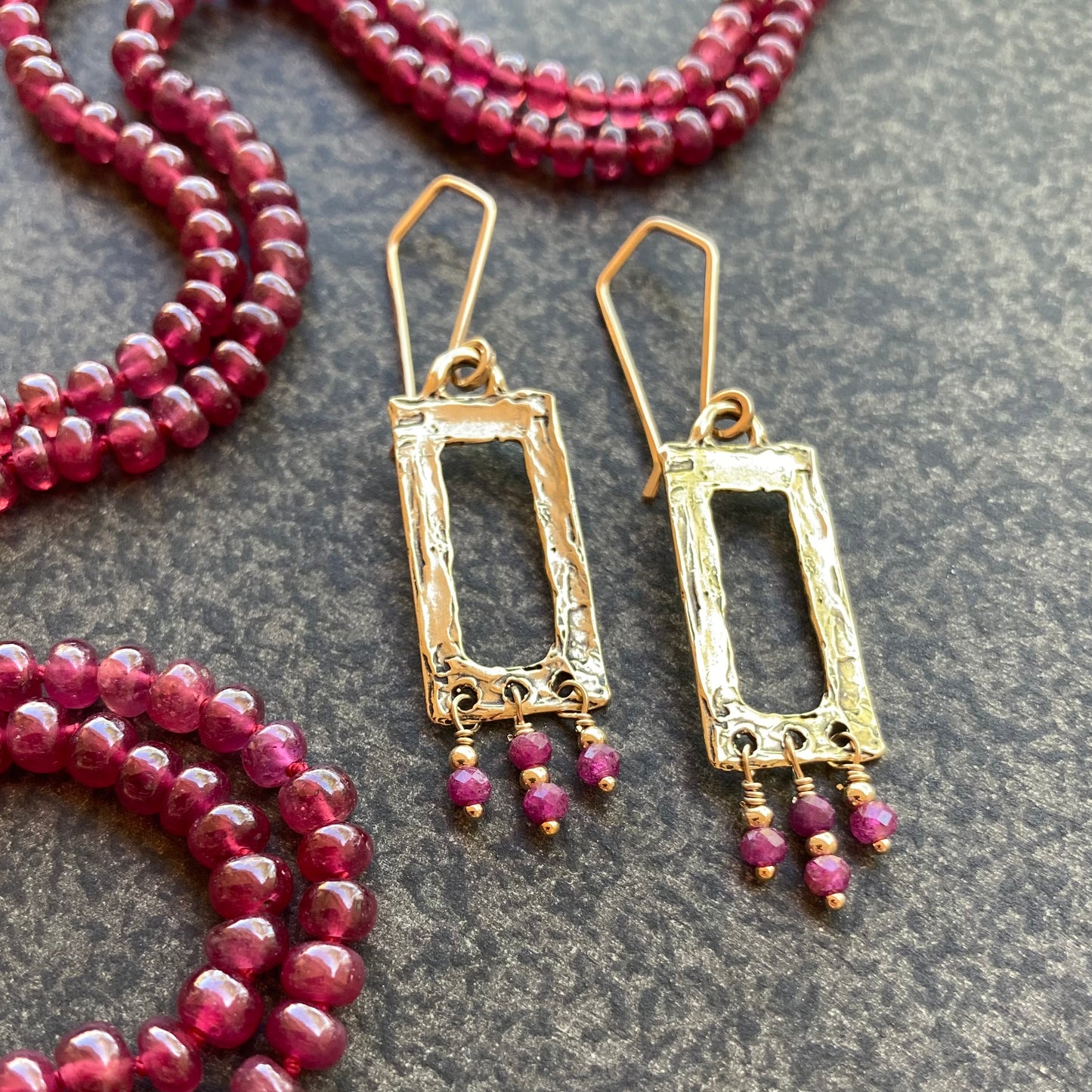Ruby Hand Knotted Silk Necklace