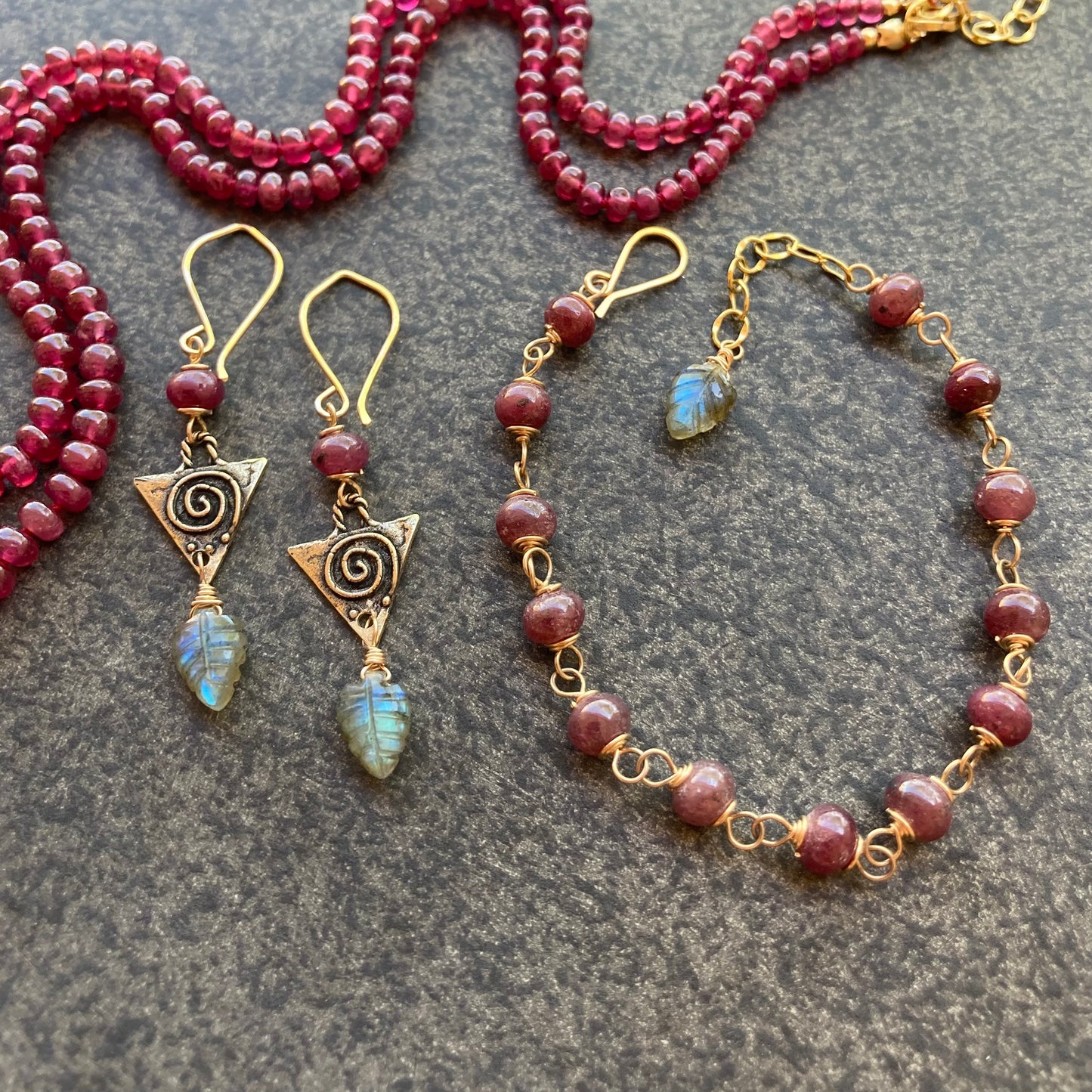 Ruby Hand Knotted Silk Necklace