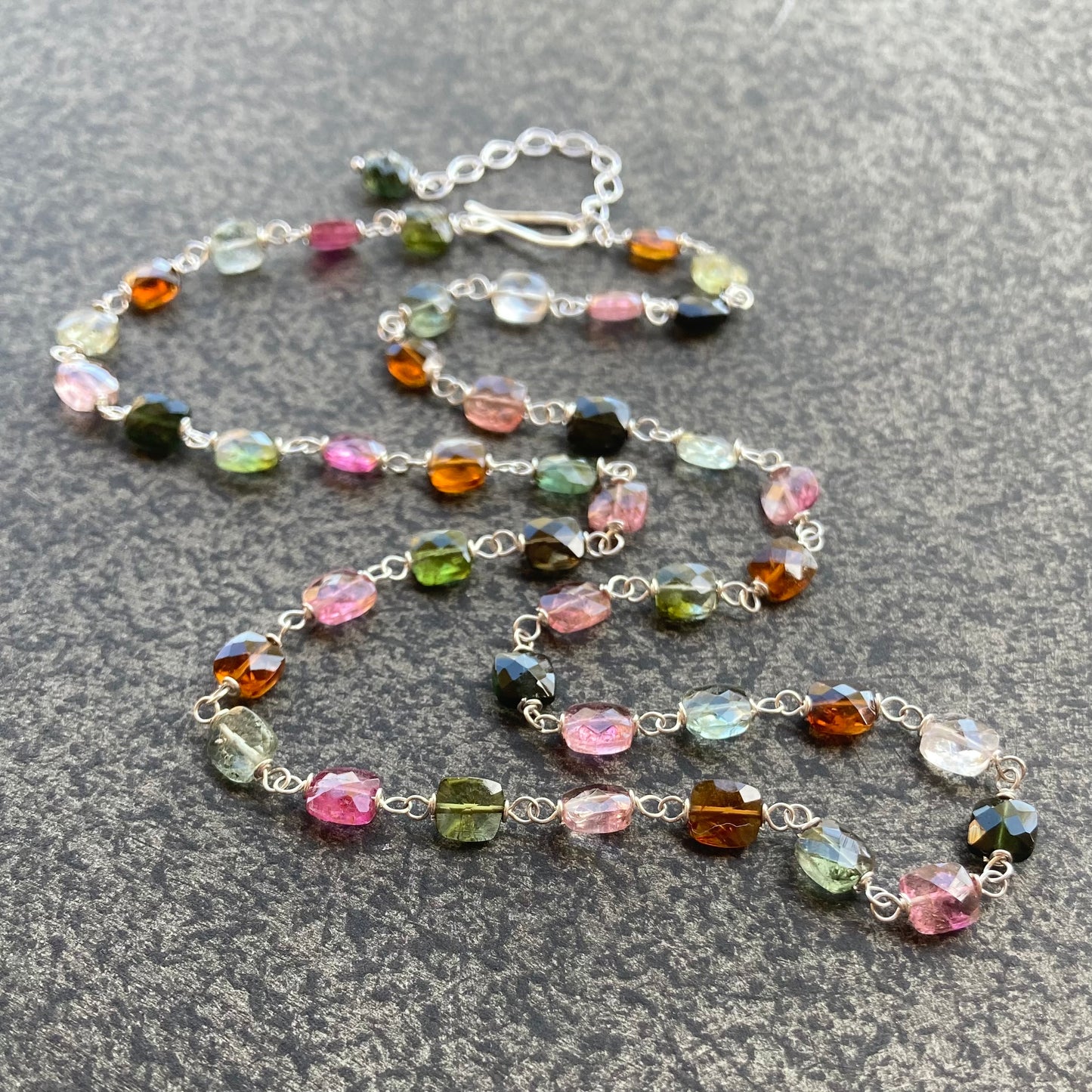 Multicolor Tourmaline & Sterling Silver Necklace