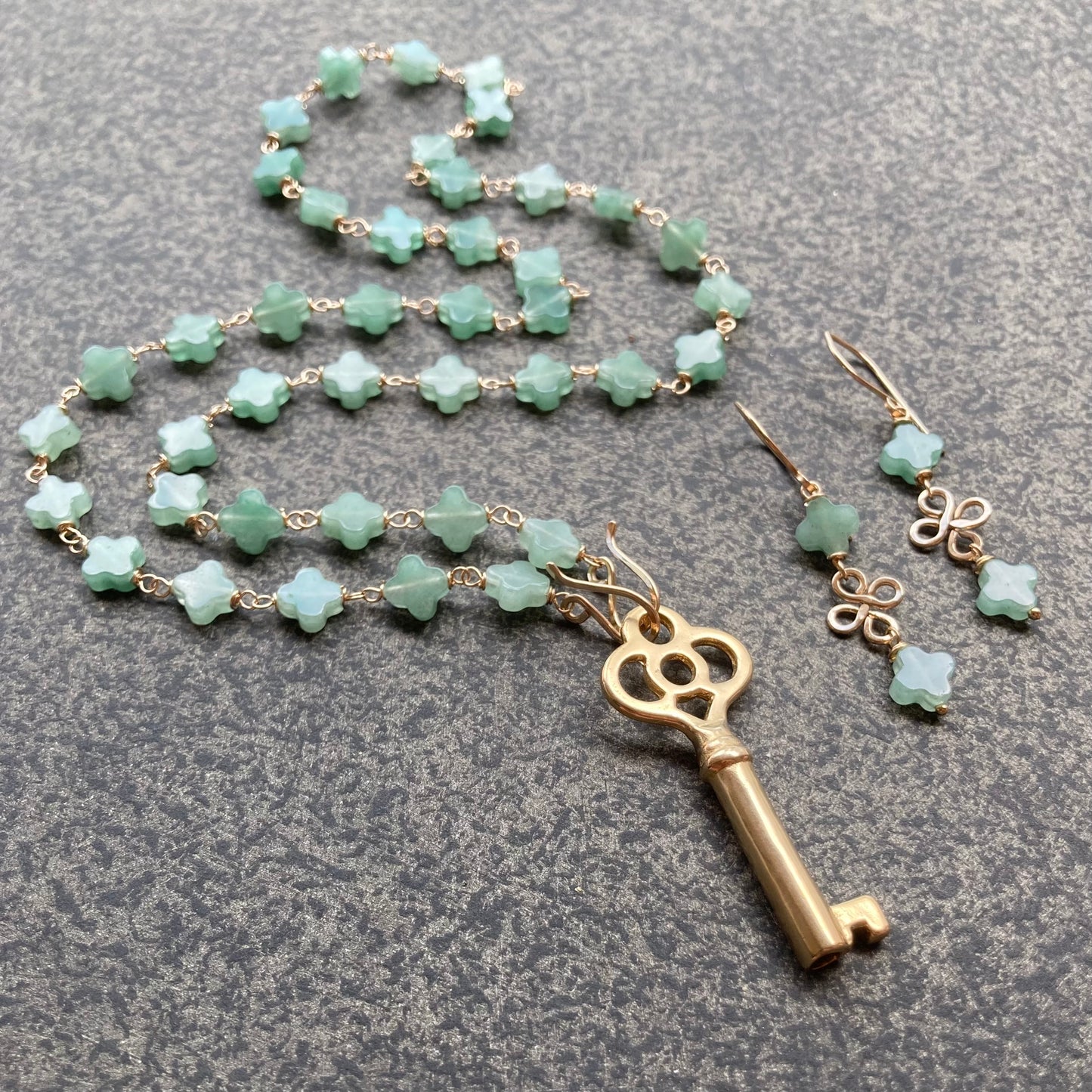 Aventurine & Gold Good Fortune Earrings