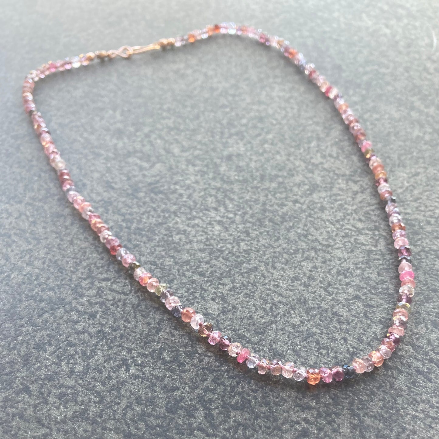 Multicolor Spinel “Confetti” Hand Knotted Silk Necklace