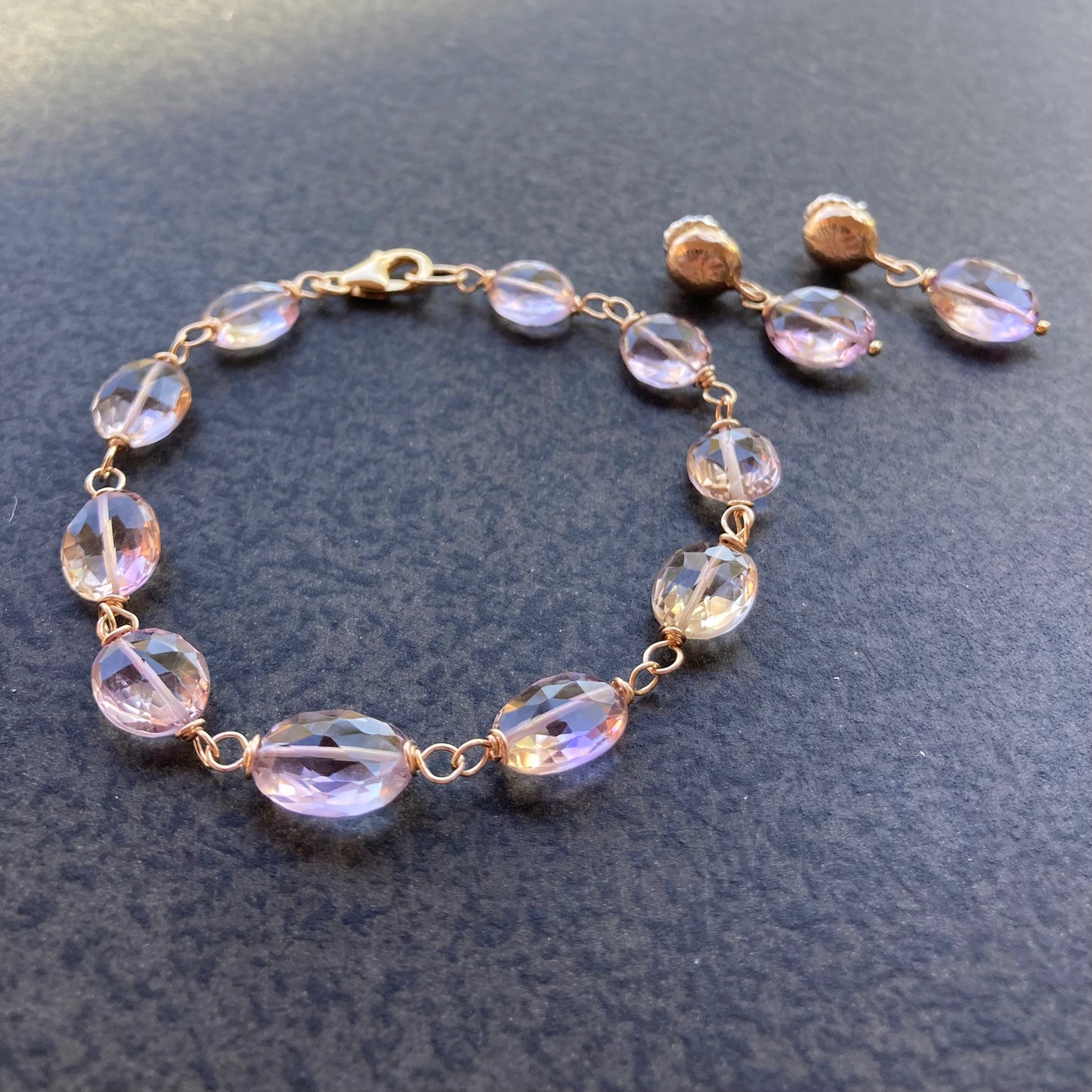 Ametrine & Bronze Studs