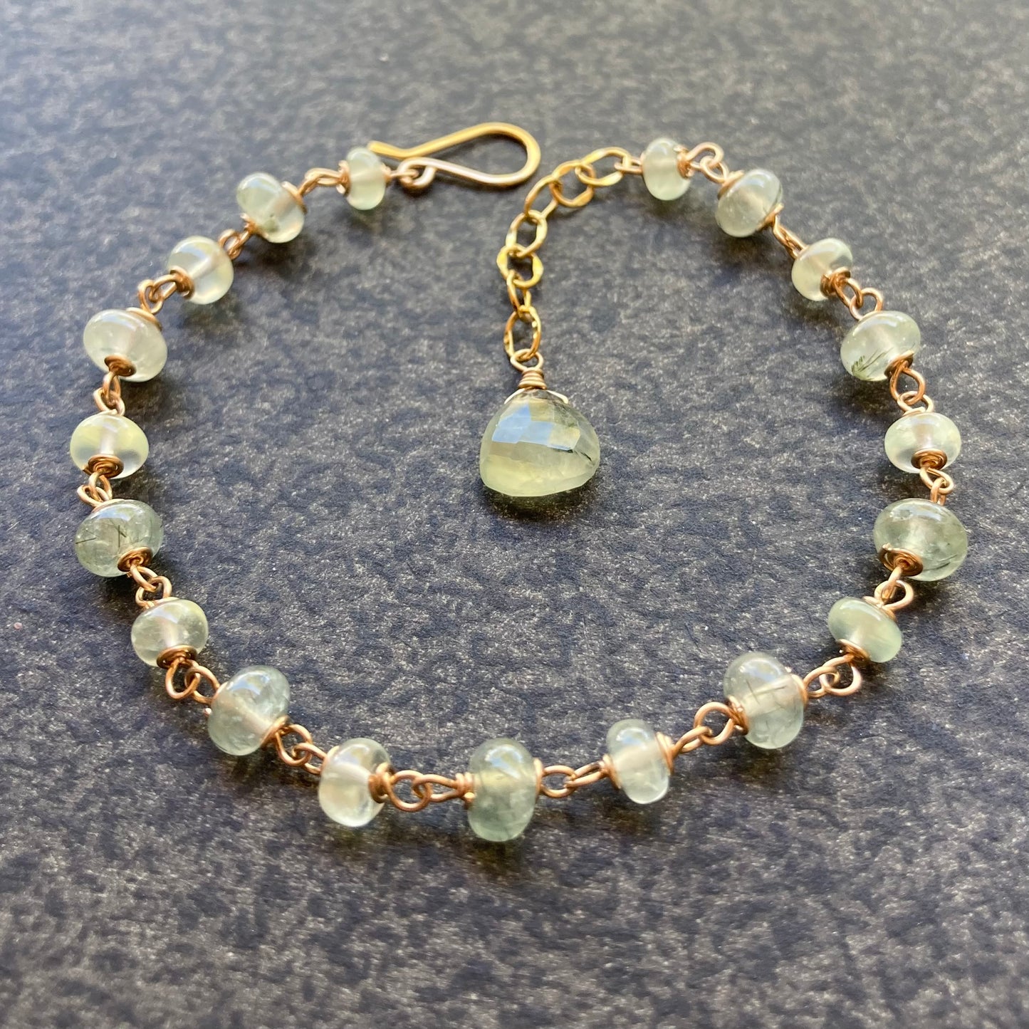Prehnite & Gold Bracelet
