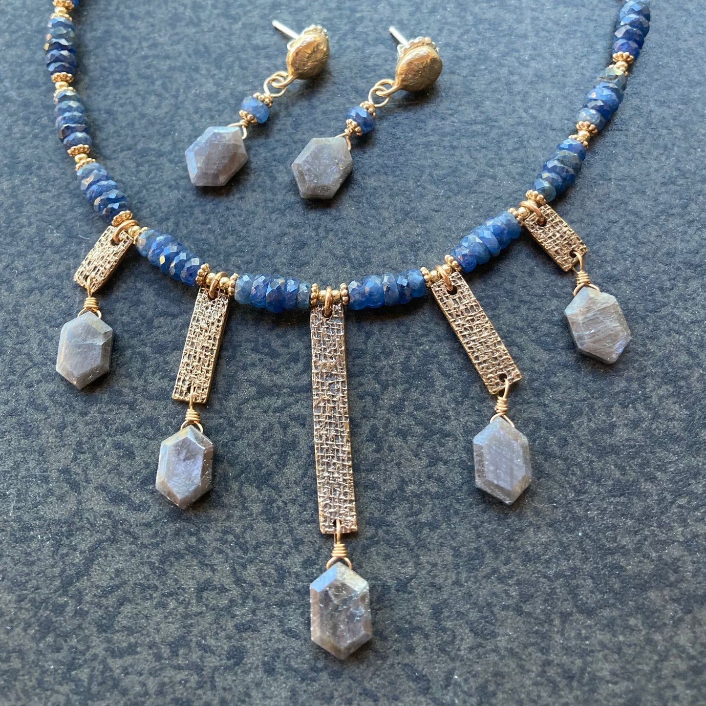 Madagascar Sapphire & Bronze Studs